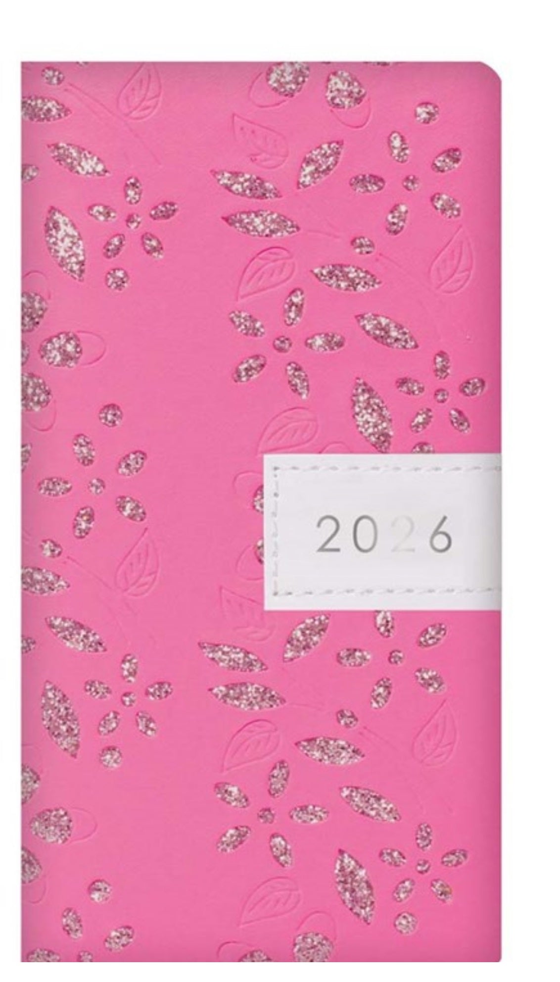 Beclen Harp 2026 Slim Week To View/WTV Personal Beautiful Luxury Glitter/Sparkle/Shimmer Floral Office School Home Desktop Diary