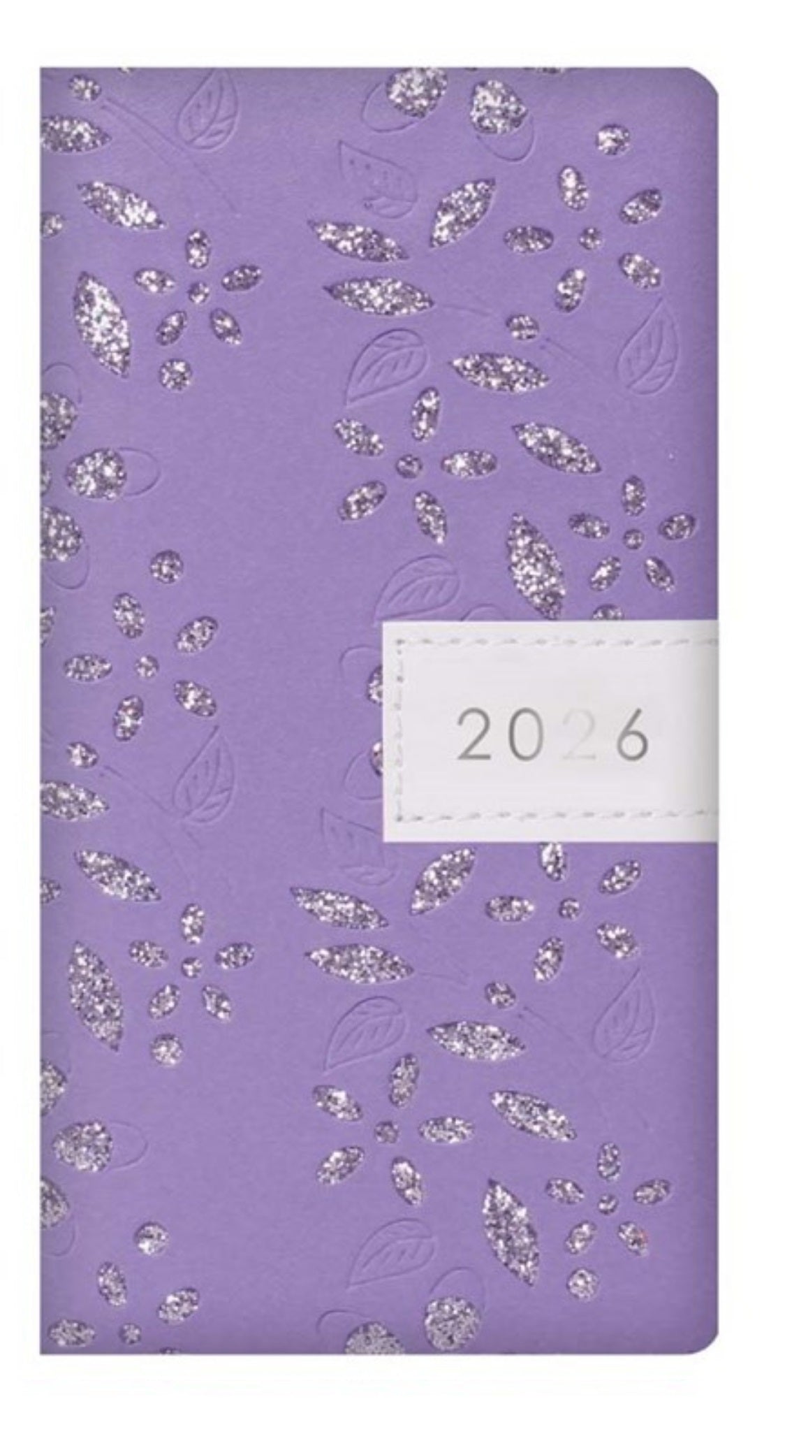 Beclen Harp 2026 Slim Week To View/WTV Personal Beautiful Luxury Glitter/Sparkle/Shimmer Floral Office School Home Desktop Diary