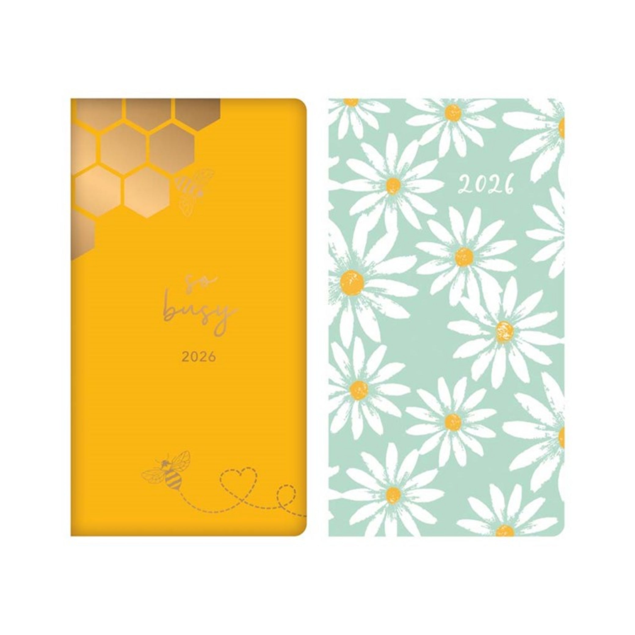 Beclen Harp 2026 SLIM WTV Honey Bee / Sunflower Theme Office HomeSchool Desktop Week To View Diary Note Date Full Year - Xmas gift