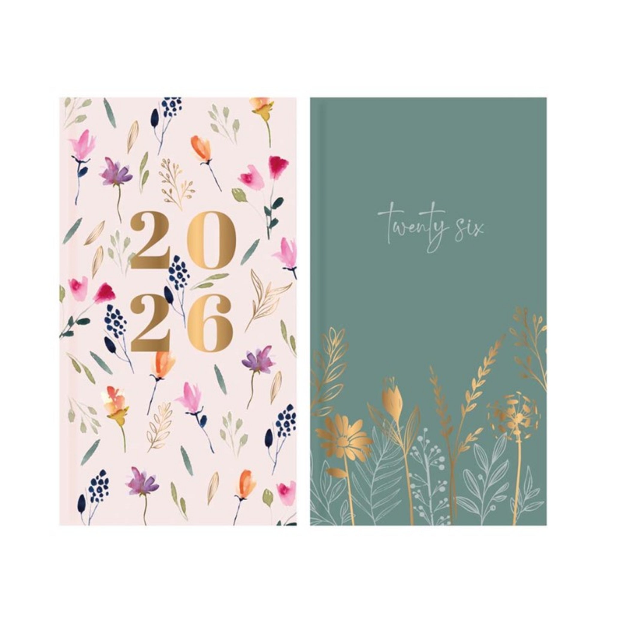 Beclen Harp 2x 2026 SLIM WTV Premium Foil Theme Office Home School Desktop Diary Note Date Full Year - Xmas gift
