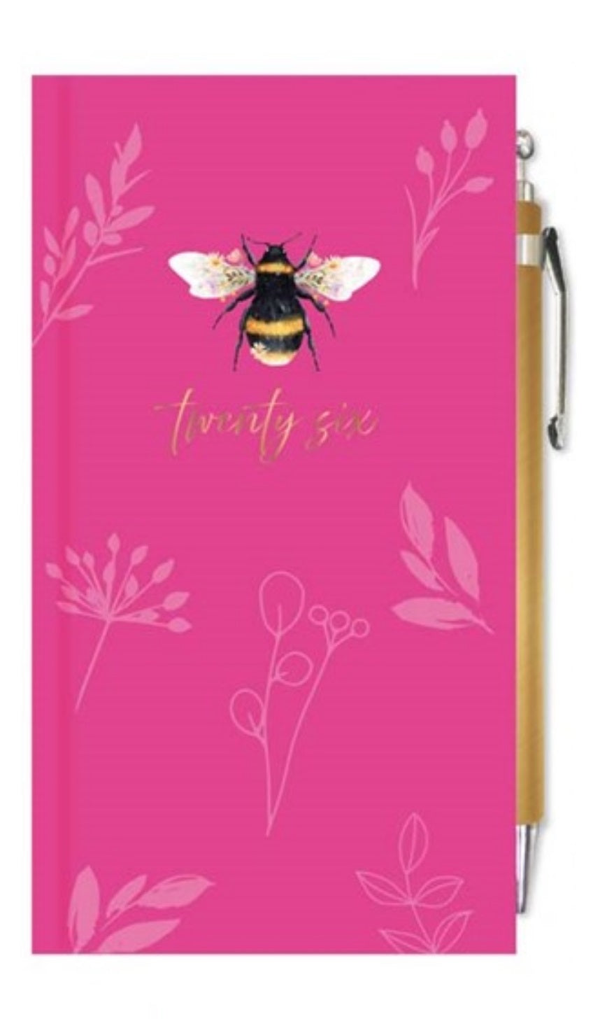 Beclen Harp 2026 SLIM WTV Honey bee / Colourful stripes Office Home Diary Desktop School Note Date Full Year - Xmas gift
