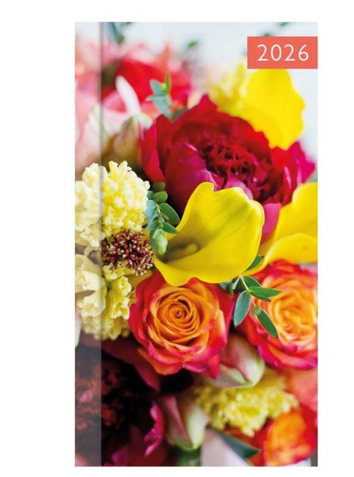 Beclen Harp 2026 Week To View/WTV Slim Floral Bouquet Roses Office Home School Diary With Pen Gift set