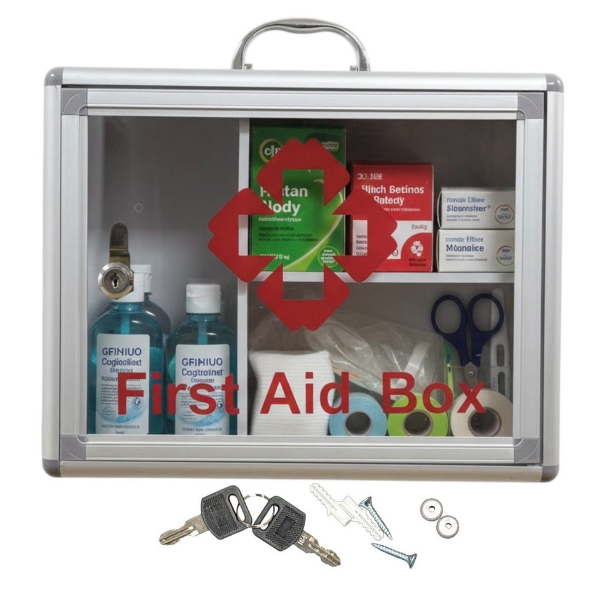 BECLEN HARP MEDICAL CABINET FIRST AID WALL MOUNTED MEDICINE BOX LOCKABLE WITH 2 KEYS NEW UK FREE SHIPPING