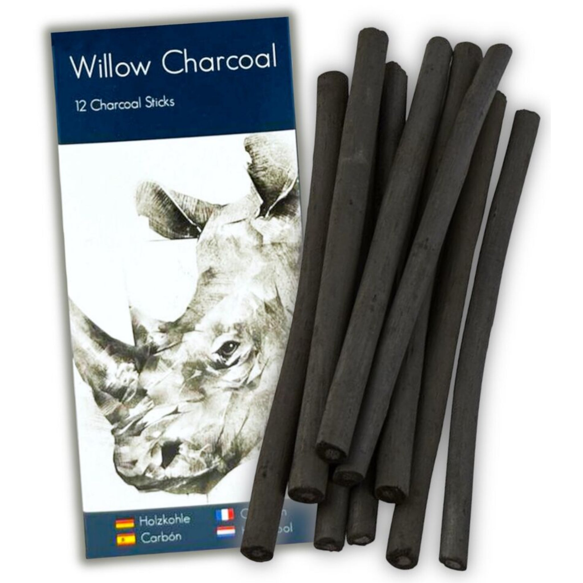 Beclen Harp 12 Assorted Willow Charcoal Sketch Drawing Natural Charcoal Sticks Drawing