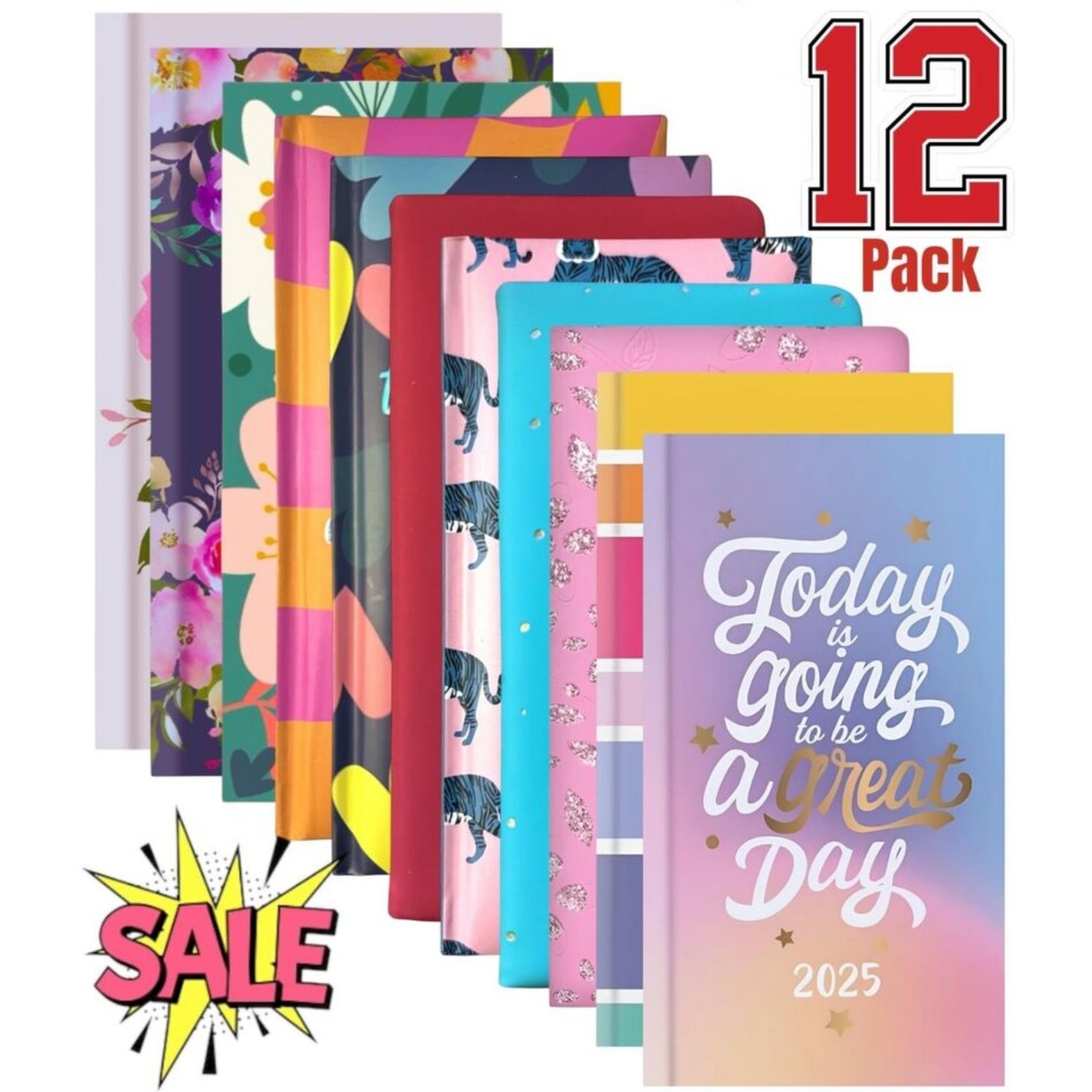 Beclen Harp 🎁 12 Pack - 2026 DIARY POCKET SMALL / SLIM LINE WEEK TO VIEW CUTE FASHION DIARY