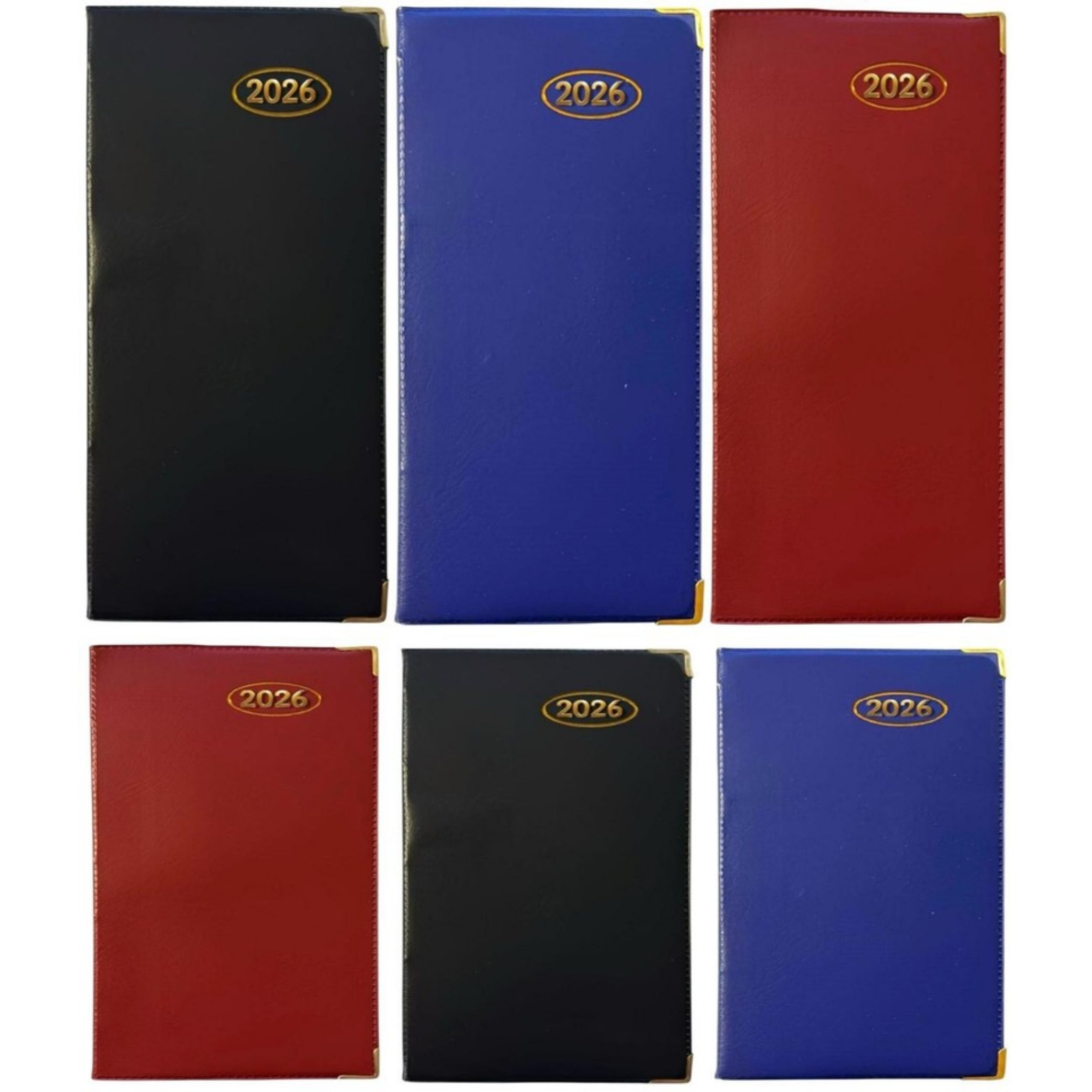 2026 DIARY POCKET / SLIM SLIMLINE WEEK TO VIEW METAL EDGE SOF PVC COVER DIARY