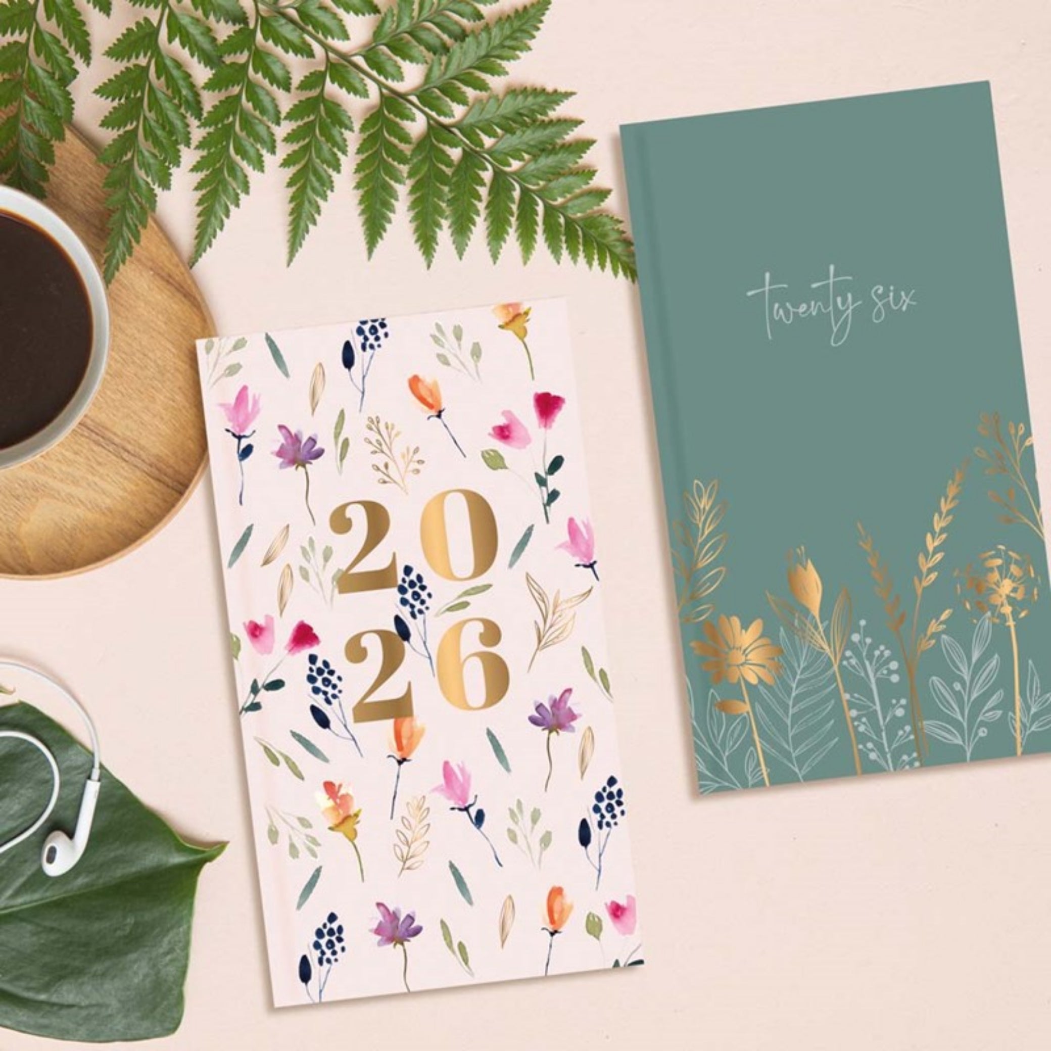 Beclen Harp 2x 2026 SLIM WTV Premium Foil Theme Office Home School Desktop Diary Note Date Full Year - Xmas gift