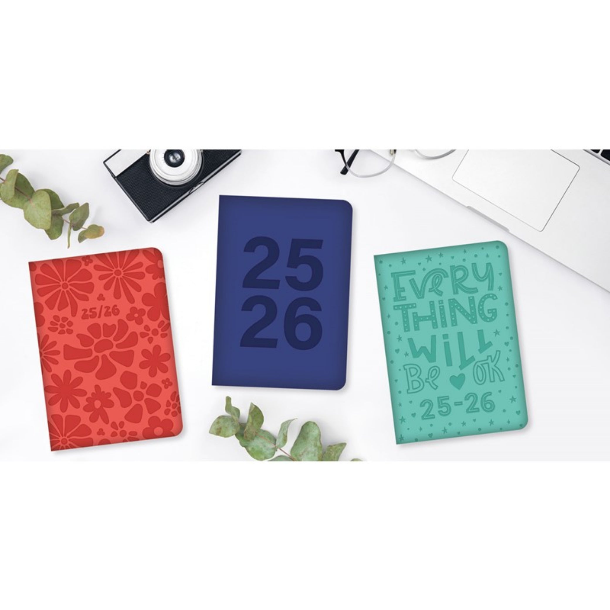 Beclen Harp 2025-26 Academic A5 Week to view hot selling Quote Theme Mid-Year Hardback Office Home School Desktop Diary Desktop School Note Date Full Year - Xmas Easter gift