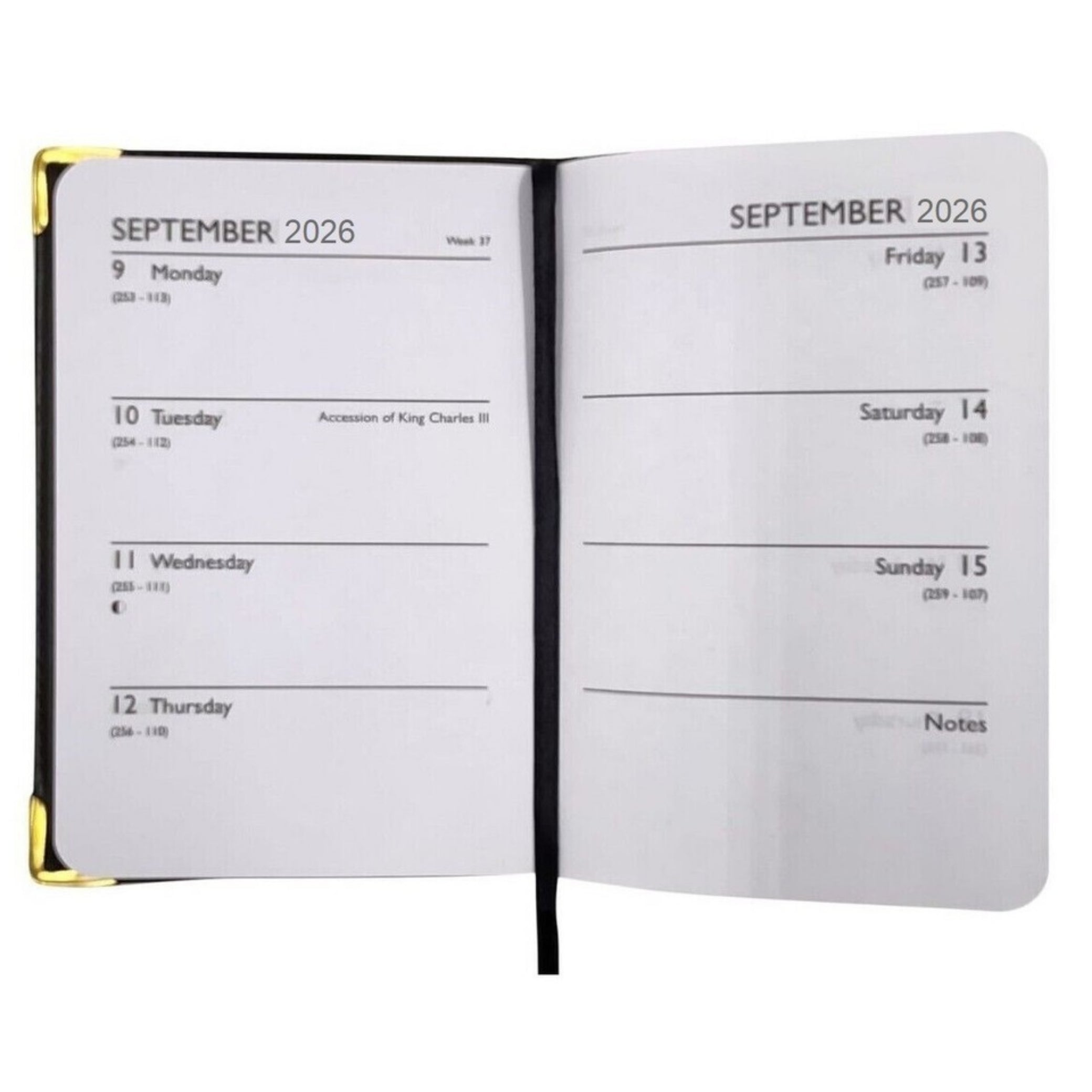 2026 DIARY POCKET / SLIM SLIMLINE WEEK TO VIEW METAL EDGE SOF PVC COVER DIARY