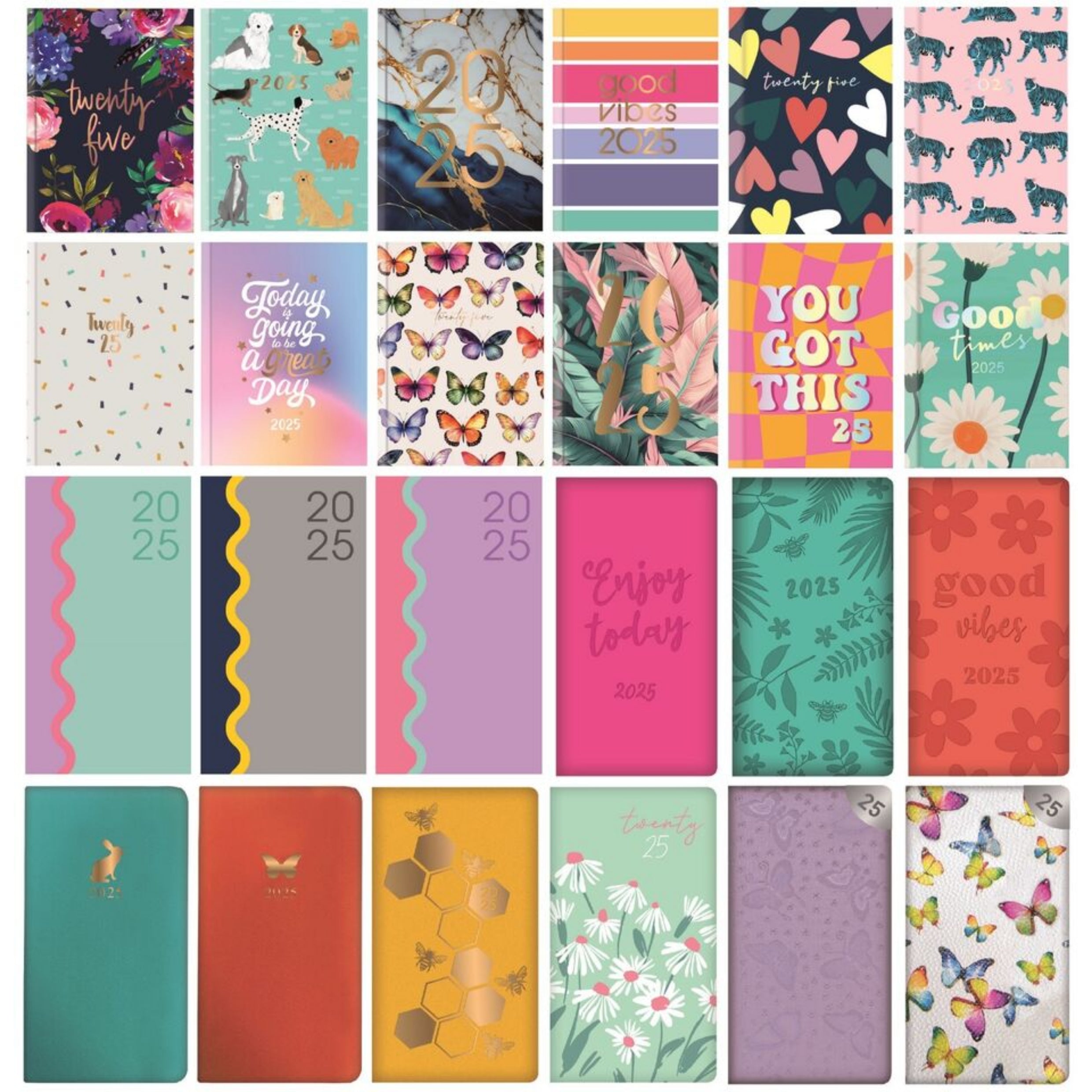 Beclen Harp 🎁 12 Pack - 2026 DIARY POCKET SMALL / SLIM LINE WEEK TO VIEW CUTE FASHION DIARY