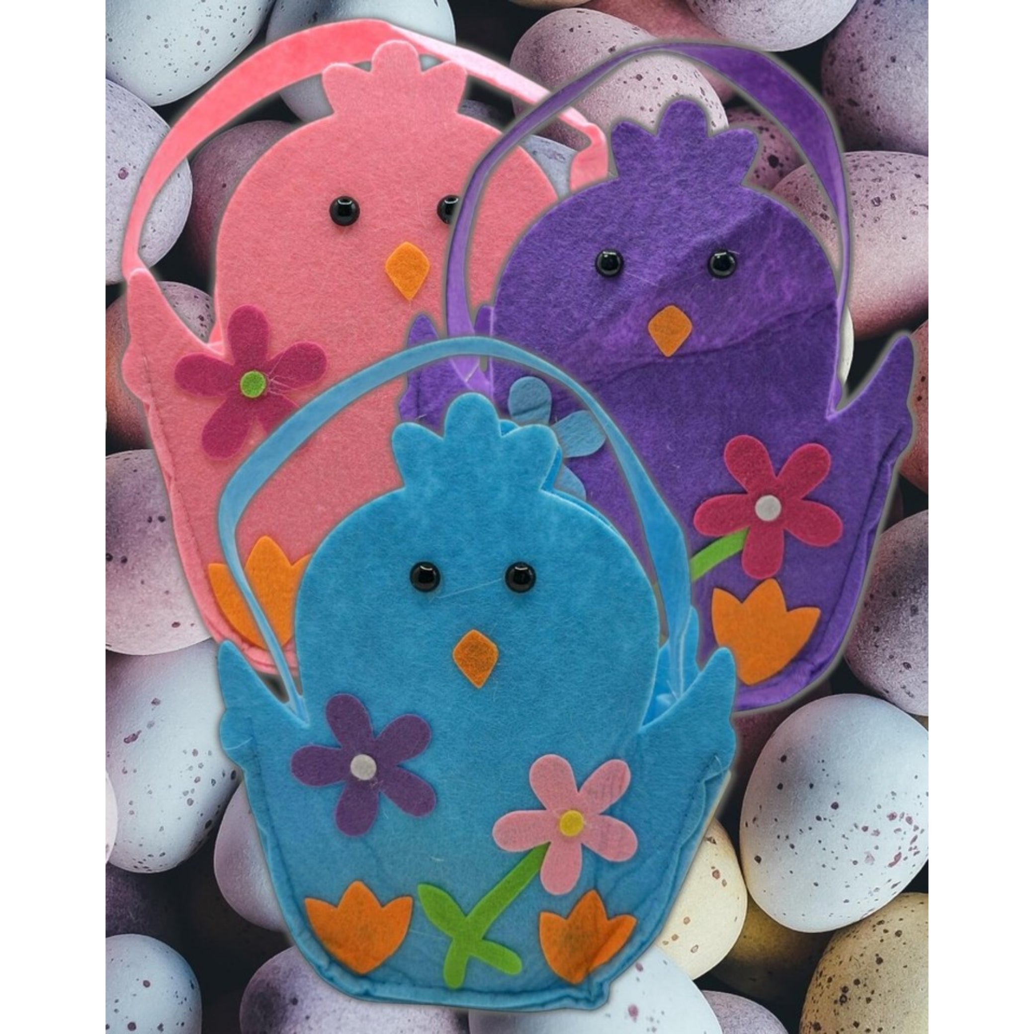Beclen Harp 3x Easter Treat Bucket Cute Chicks Luxury Present Egg Hunt Easter Egg Gift Bag - UK Seller Ester fun