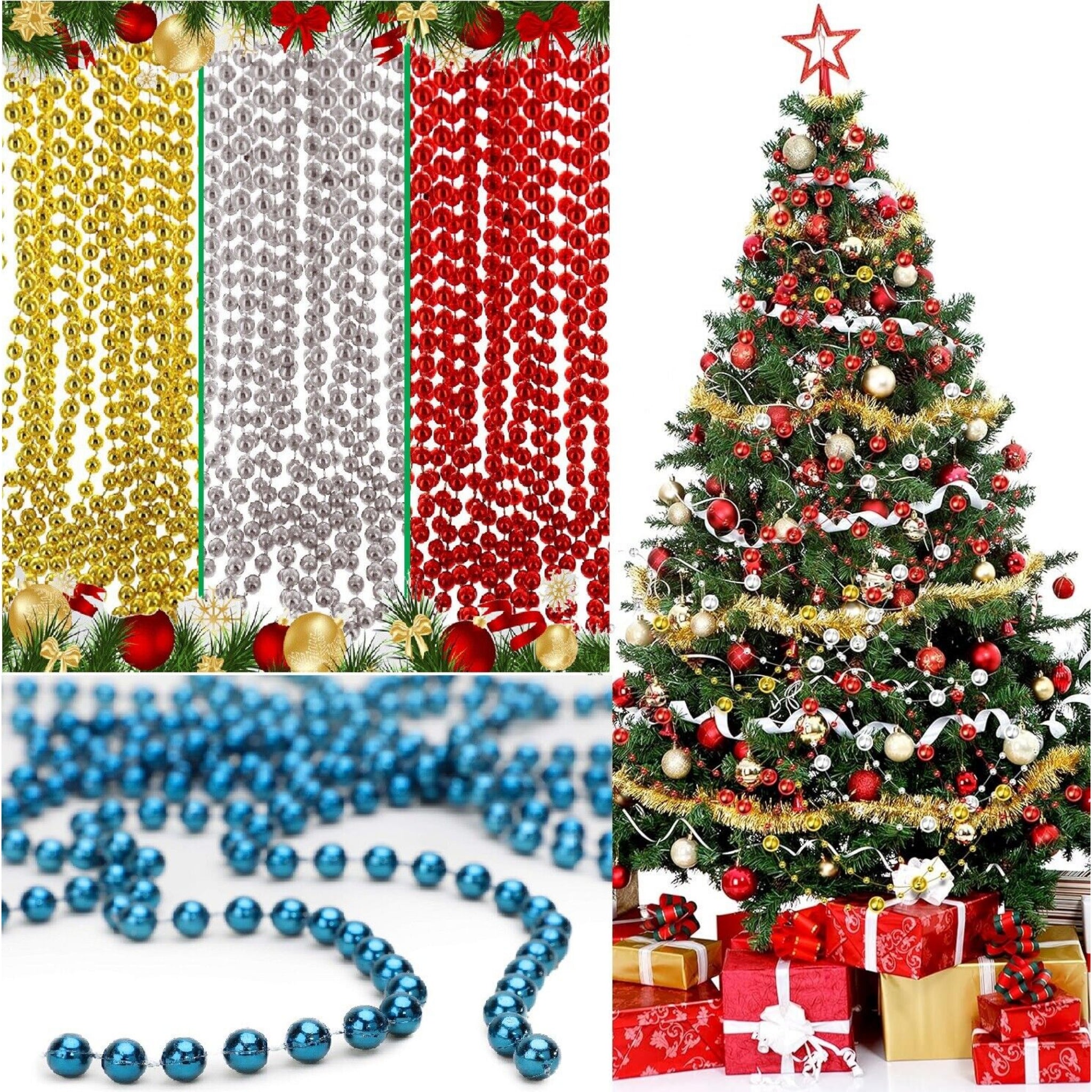 Beclen Harp 12FT 4M BEAD BALL CHAIN GARLAND CHRISTMAS TREE HANGING DECORATIONS XMAS WEDDING