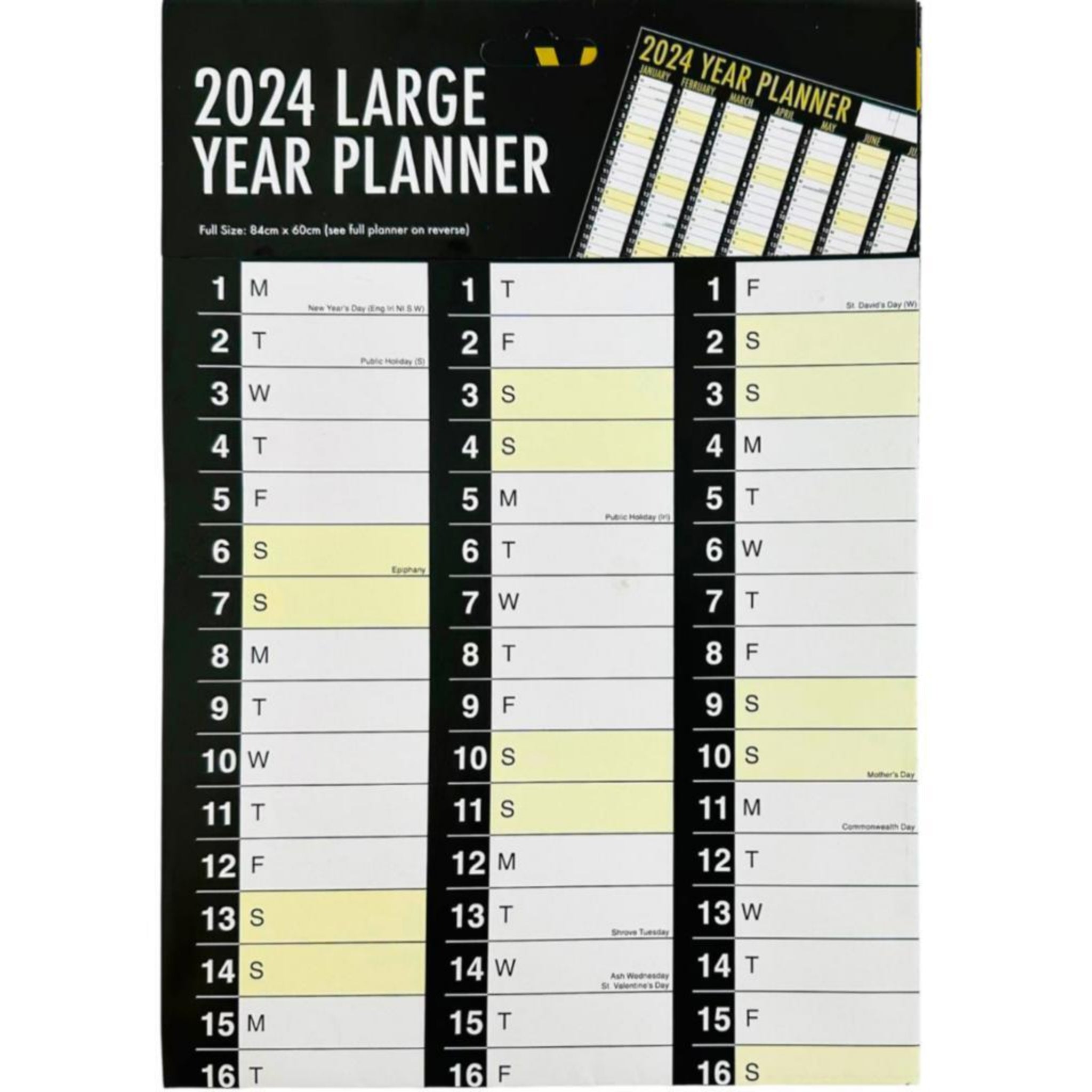 Beclen Harp 2026 A1 Size Calendar Full Year Large 3x Wall Planner Home Office Work Jan-Dec UK