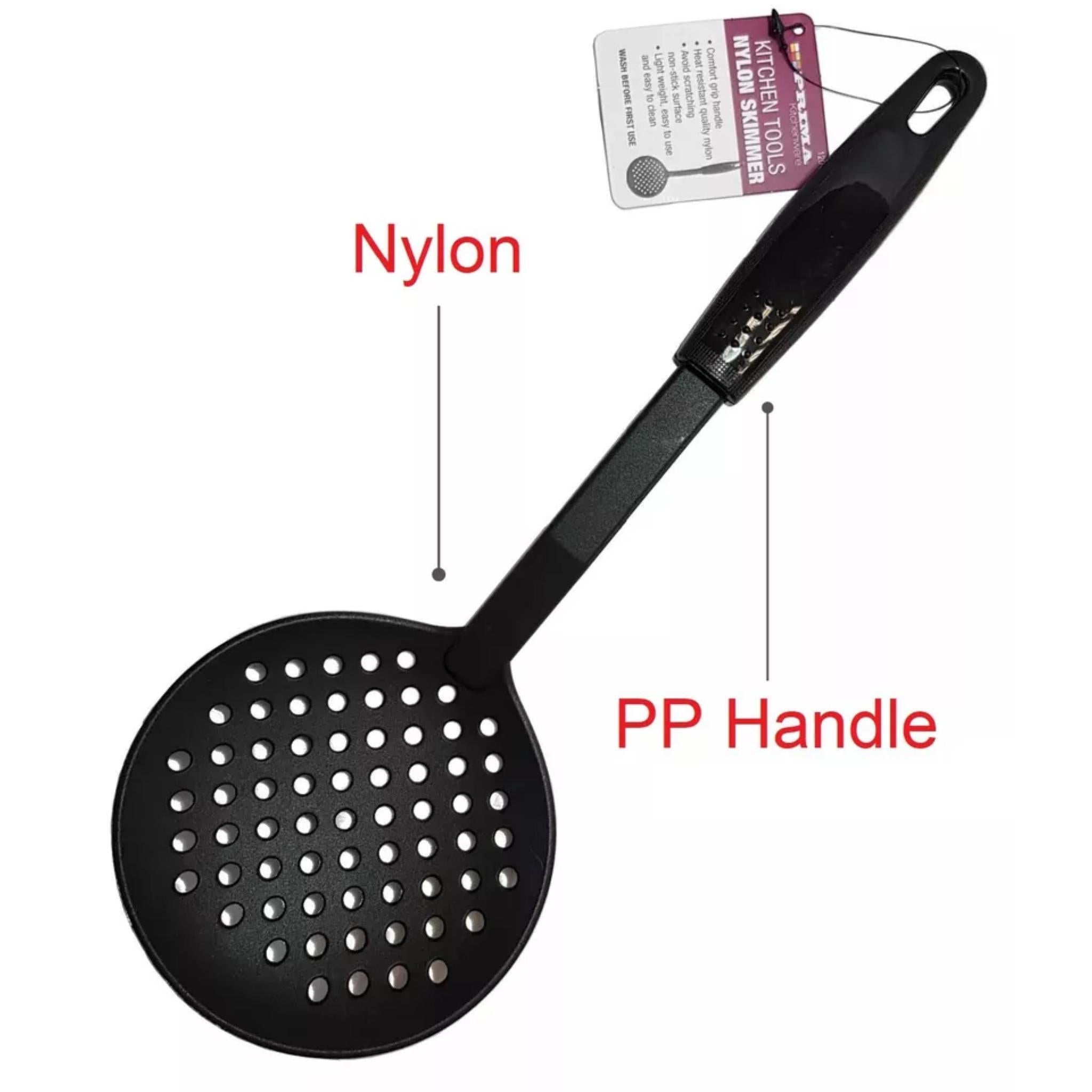 Beclen Harp Black Professional Skimmer Slotted Nylon Spoon Cooking Utensils Kitchen Tool