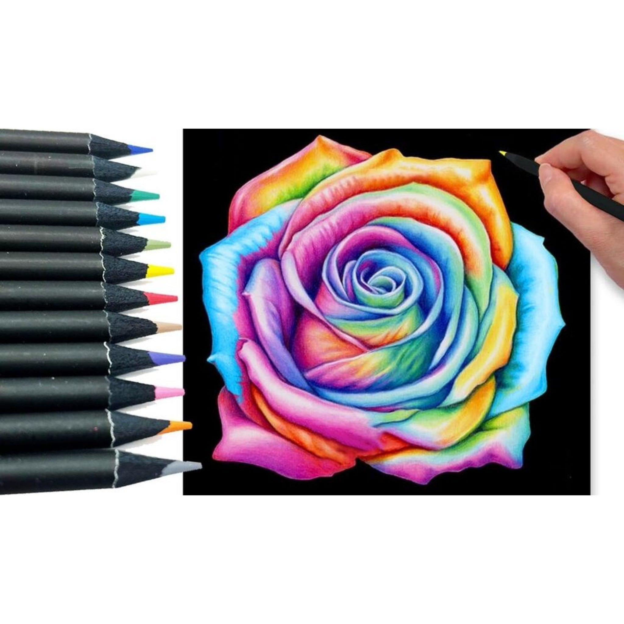 Beclen Harp 12 Colouring Pencils Set Super Soft for Kids Adult Books Artist Drawing School Best gift for children