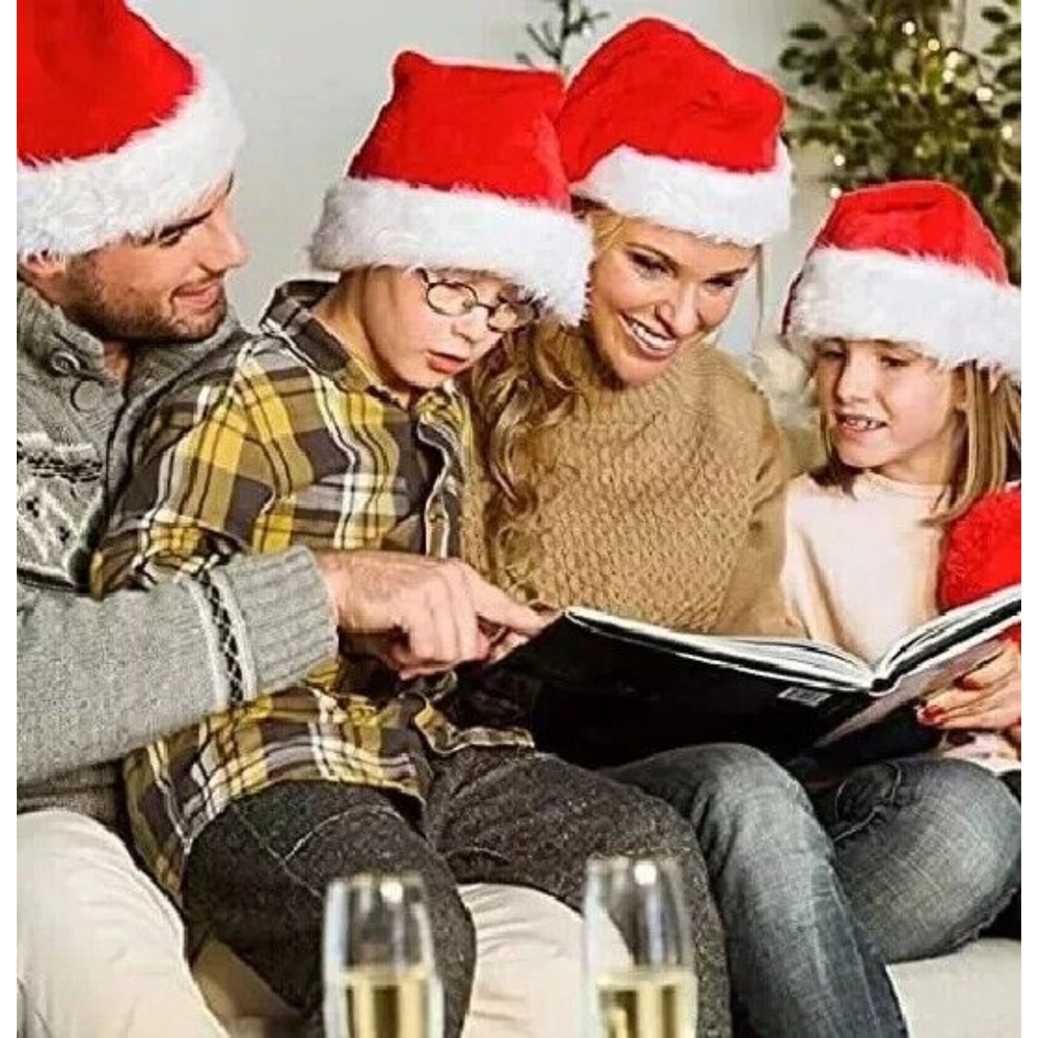 Beclen Harp 1 / 3 Pack Santa Hat Christmas Velvet Xmas Party Red Plush Adult Dress Fancy Unisex