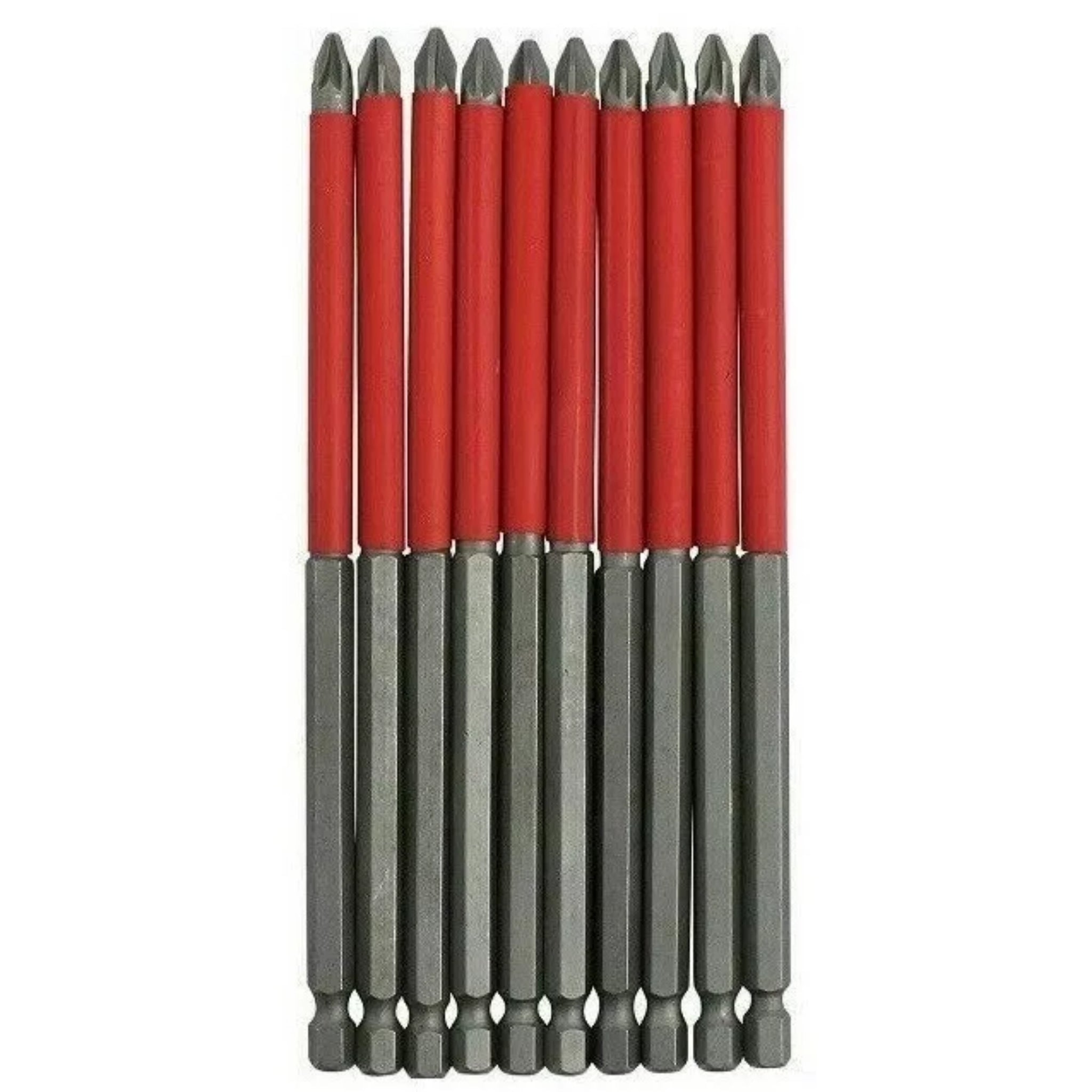 Beclen Harp 10pc 6" 150mm Long Non Slip Bits Pozi Phillips Slotted Screwdriver Drill Bit Set