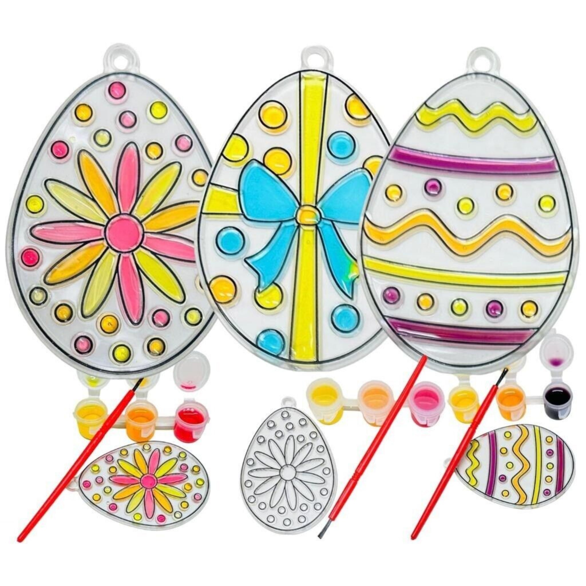 Beclen Harp Paint Your Own Easter Suncatcher Decorations Easter Crafts for Kids - Pack of 3