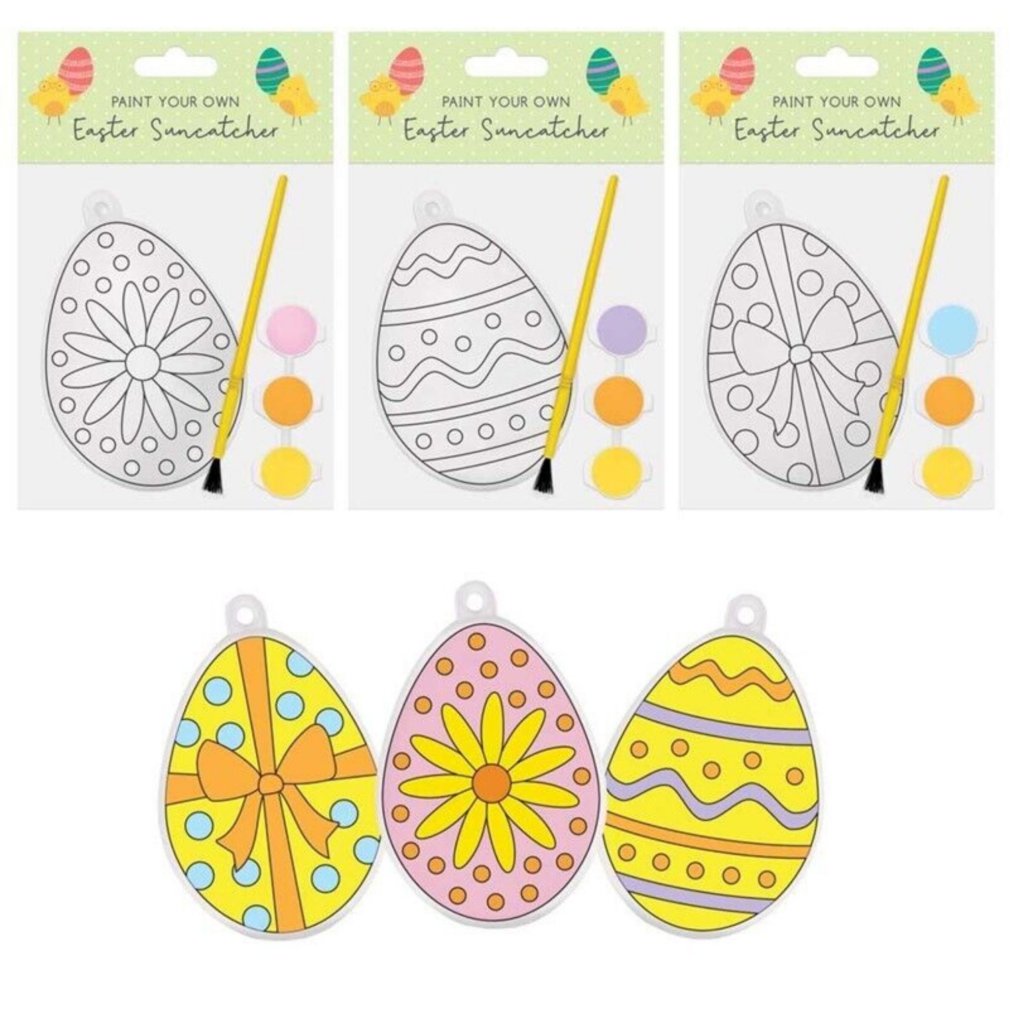 Beclen Harp Paint Your Own Easter Suncatcher Decorations Easter Crafts for Kids - Pack of 3