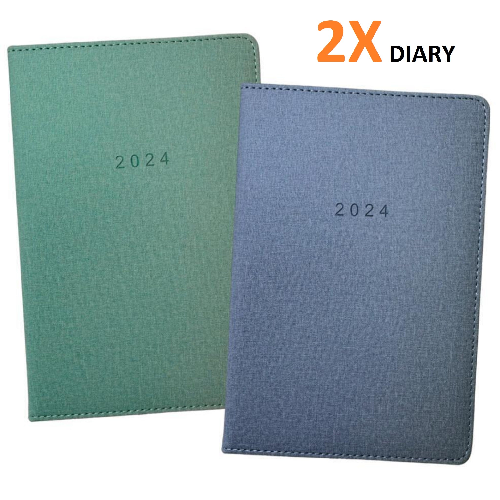 Beclen Harp 2x 2025 A5 Day A Page Luxury Vegan Friendly Organiser Soft Cover Diary Office, Desk