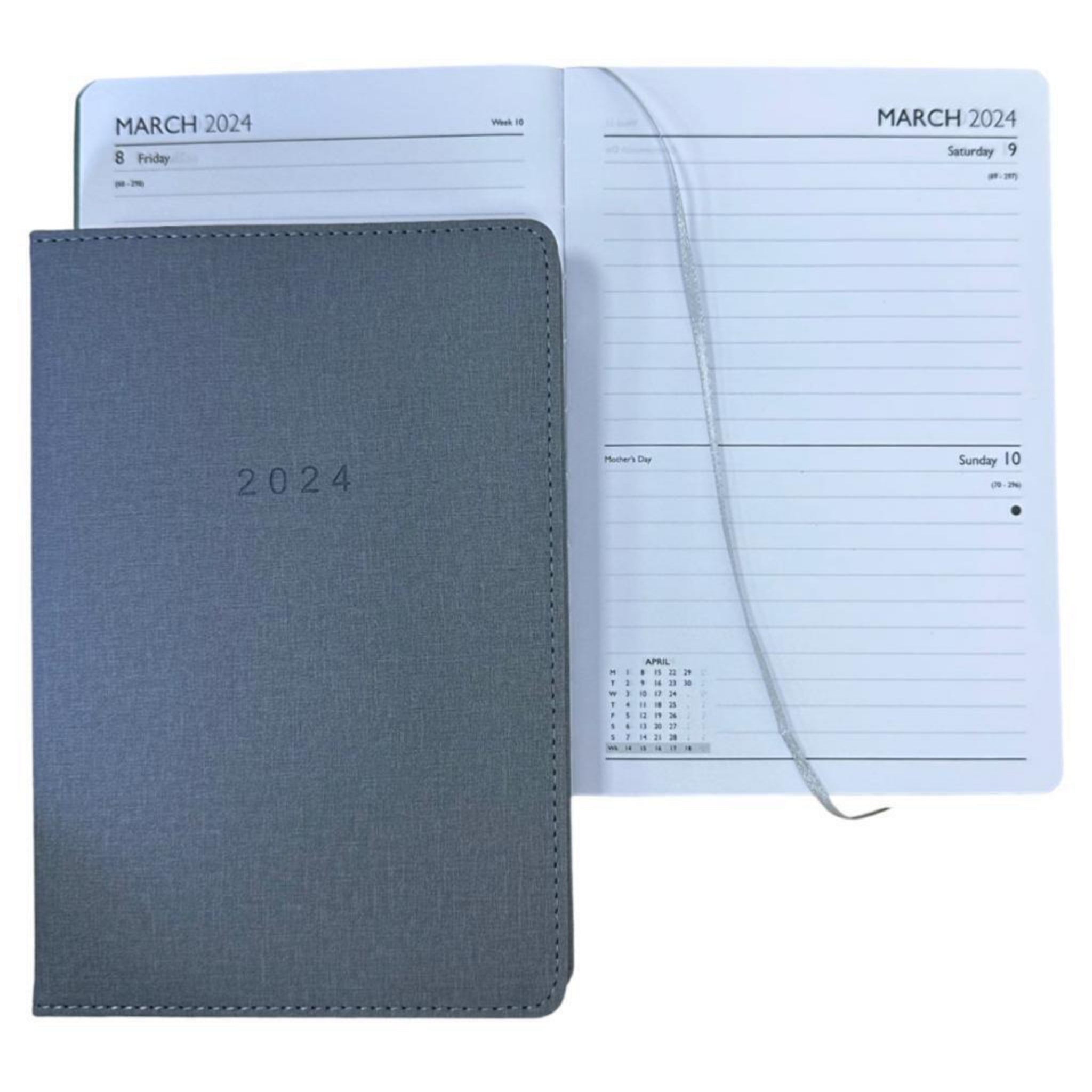 Beclen Harp 2x 2025 A5 Day A Page Luxury Vegan Friendly Organiser Soft Cover Diary Office, Desk