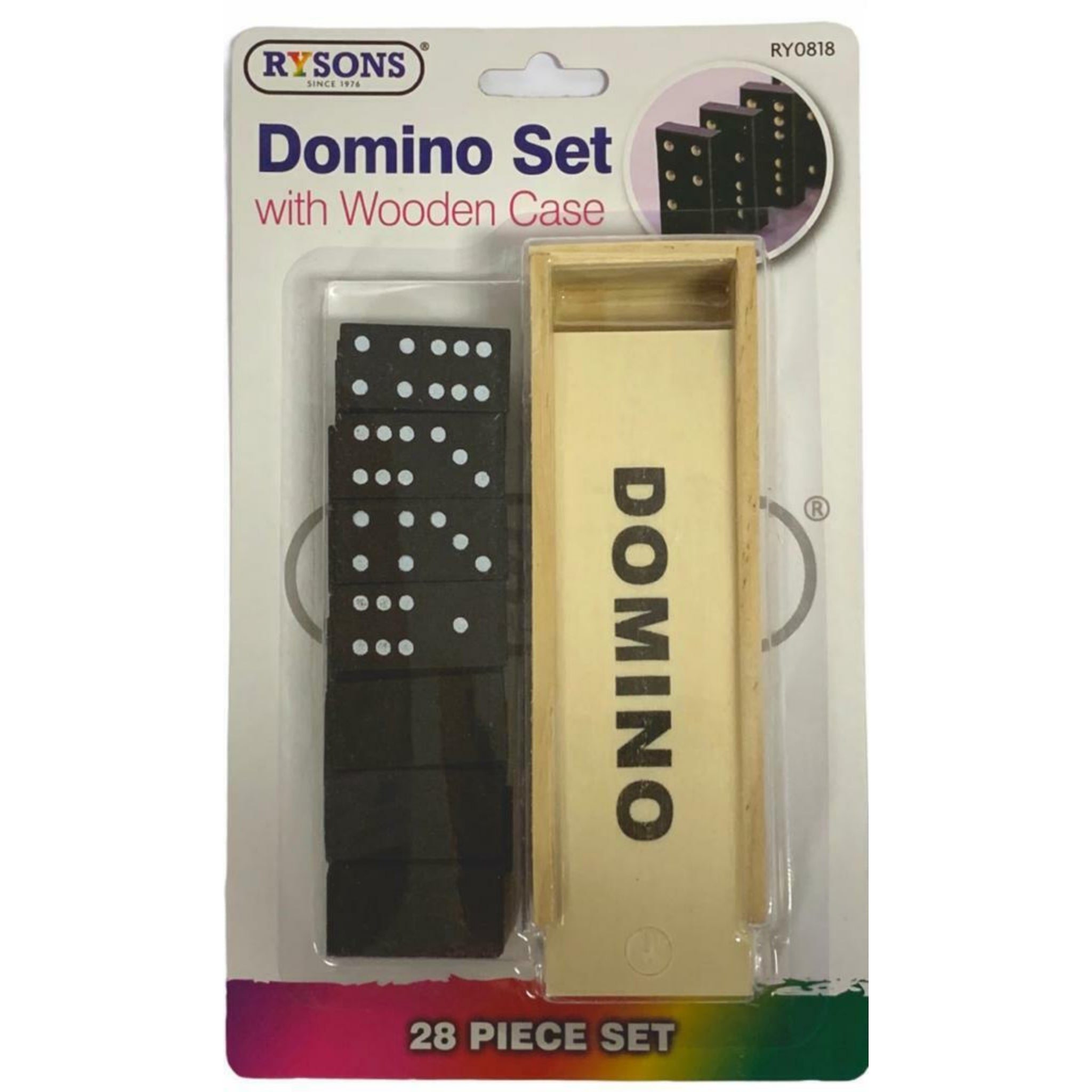 Beclen Harp New Domino's Wooden Box Set Classic Traditional Toy Domino 28 Pieces Kids Xmas GIFT