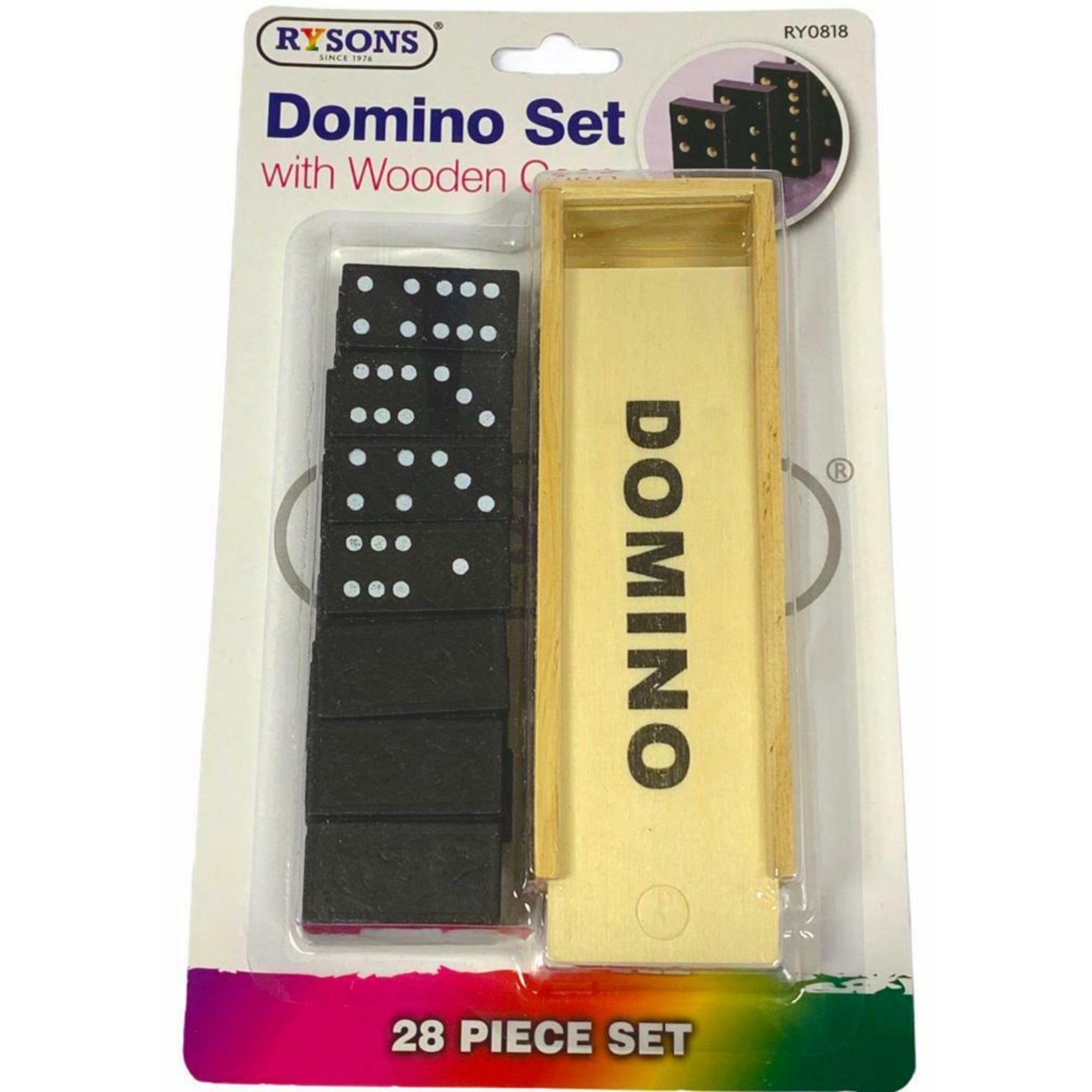Beclen Harp New Domino's Wooden Box Set Classic Traditional Toy Domino 28 Pieces Kids Xmas GIFT