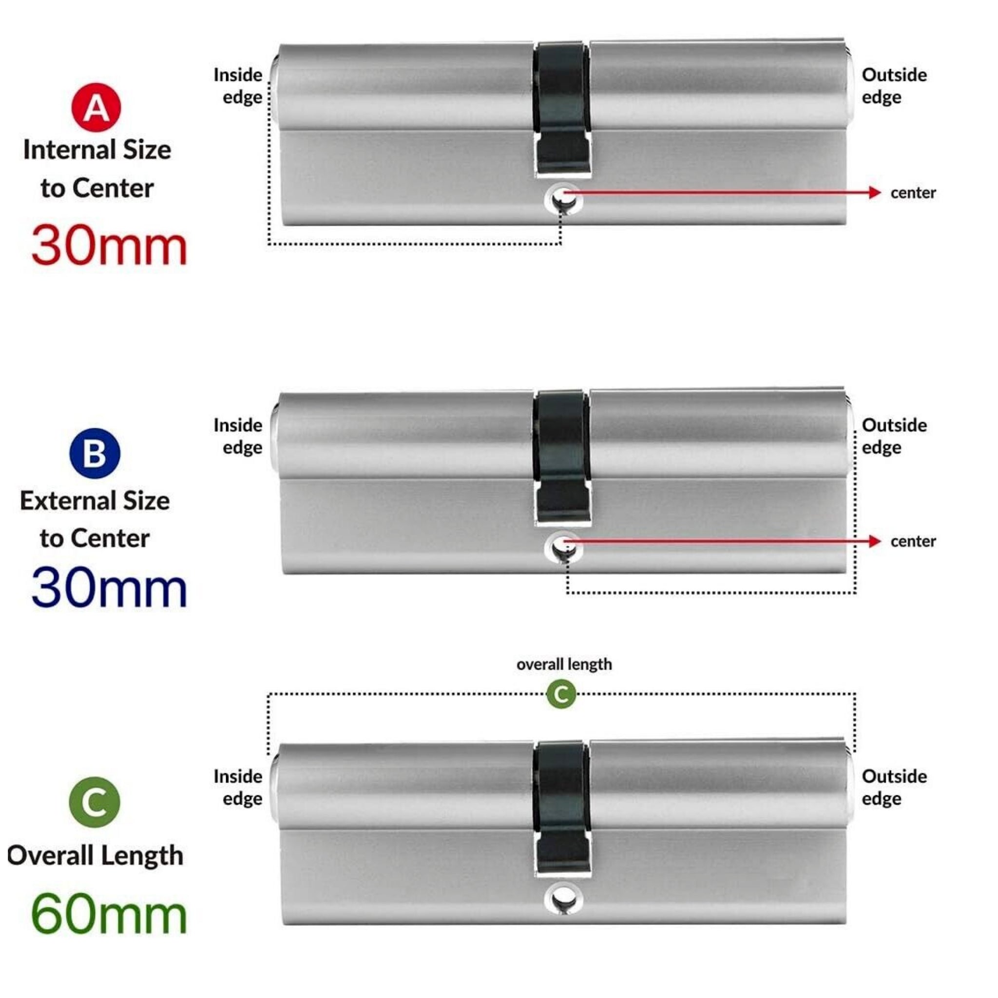 Beclen Harp 60mm Euro Upvc Lock Cylinder Barrel Upvc Pvc Aluminium Door Lock Barrel 3 KEYS