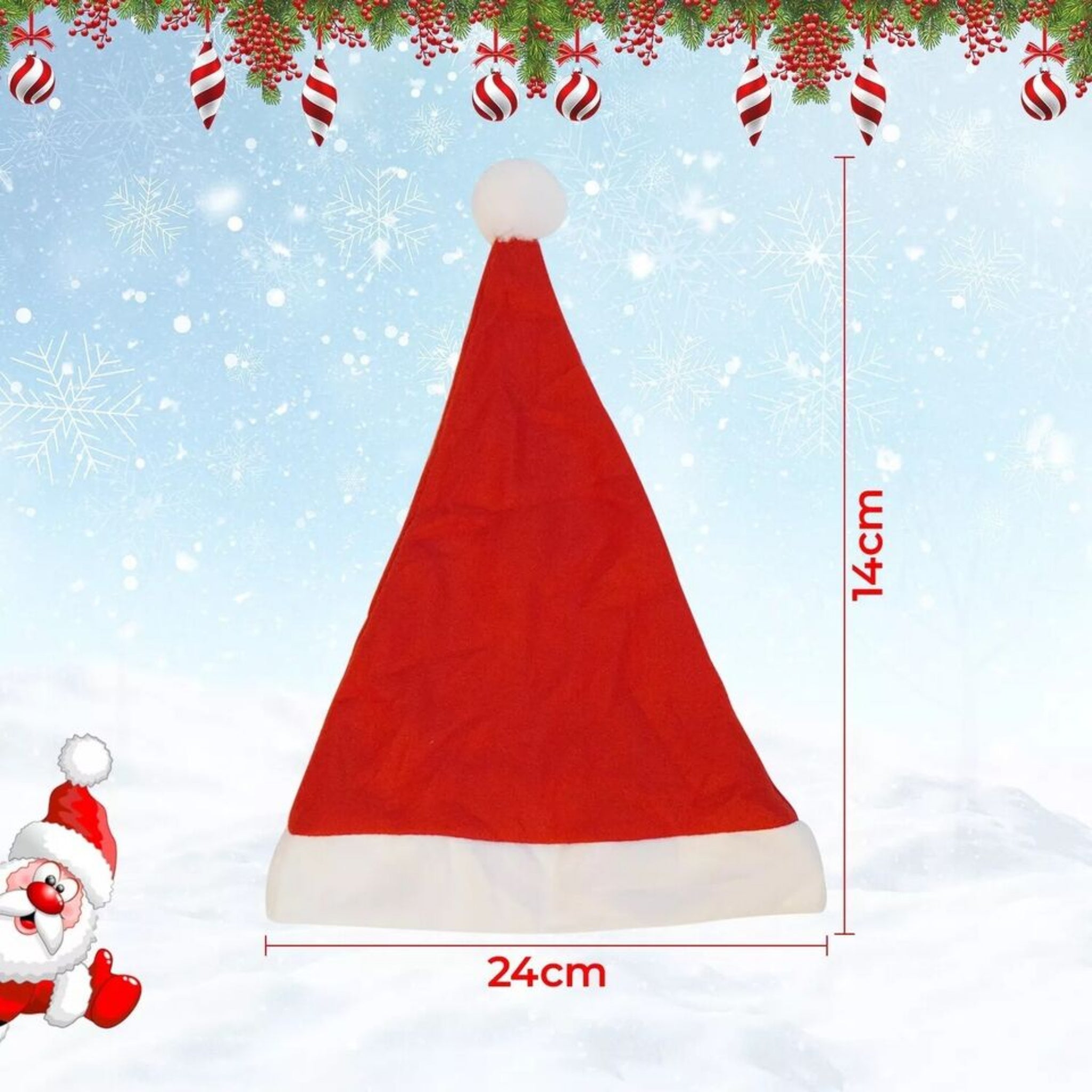 Beclen Harp 1 / 3 Pack Santa Hat Christmas Velvet Xmas Party Red Plush Adult Dress Fancy Unisex