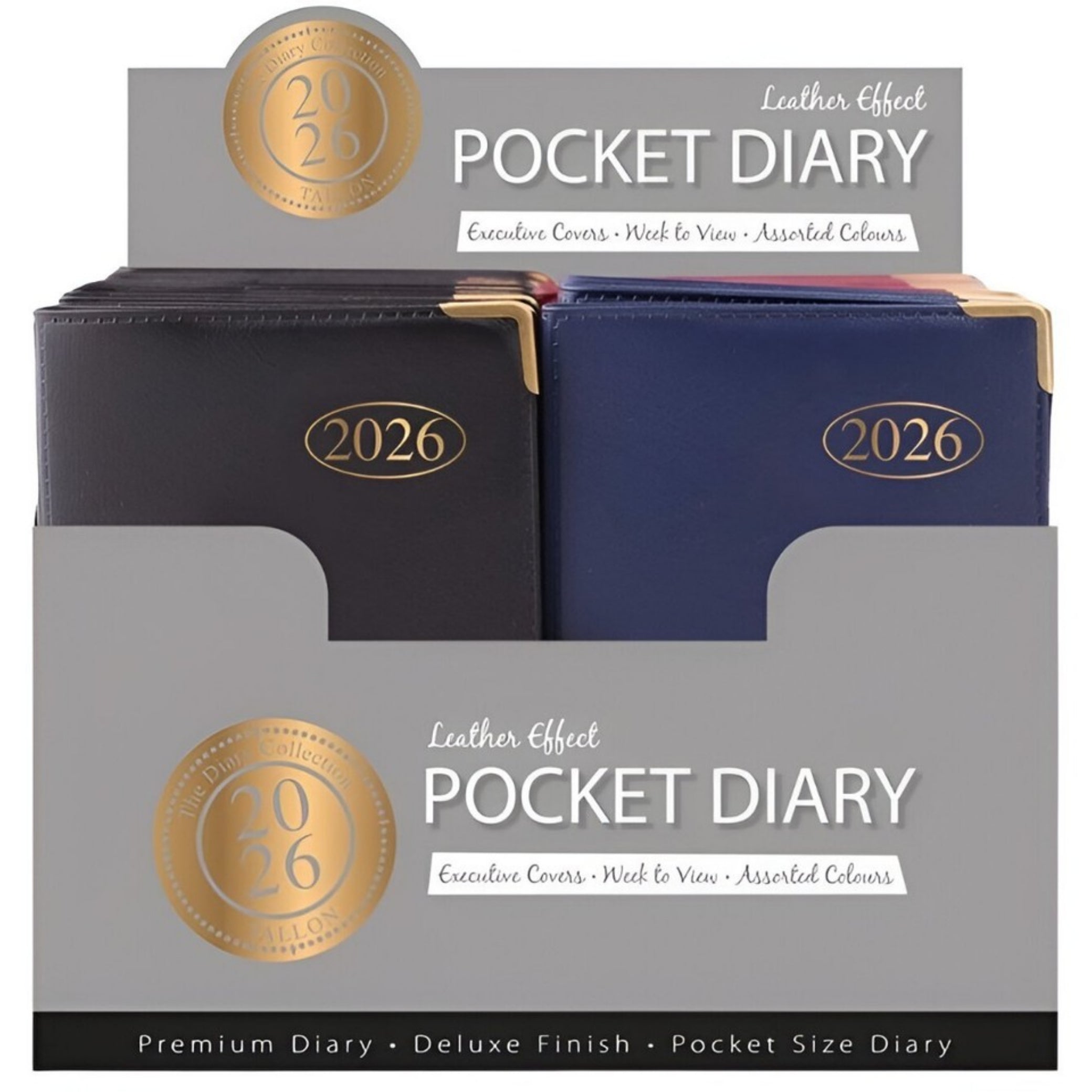 2026 DIARY POCKET / SLIM SLIMLINE WEEK TO VIEW METAL EDGE SOF PVC COVER DIARY