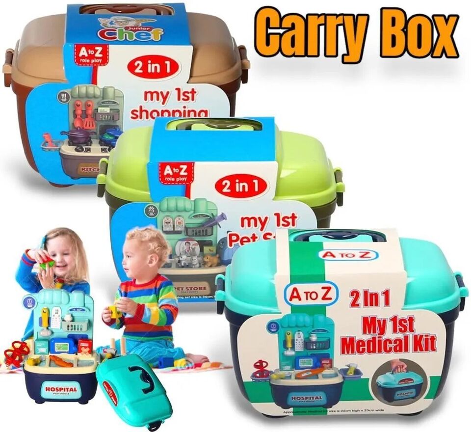 Beclen Harp 2x MY FIRST KITCHEN COOKING MEDICAL SET PRETEND PLAY COOKWARE PLAY LEARN KIDS