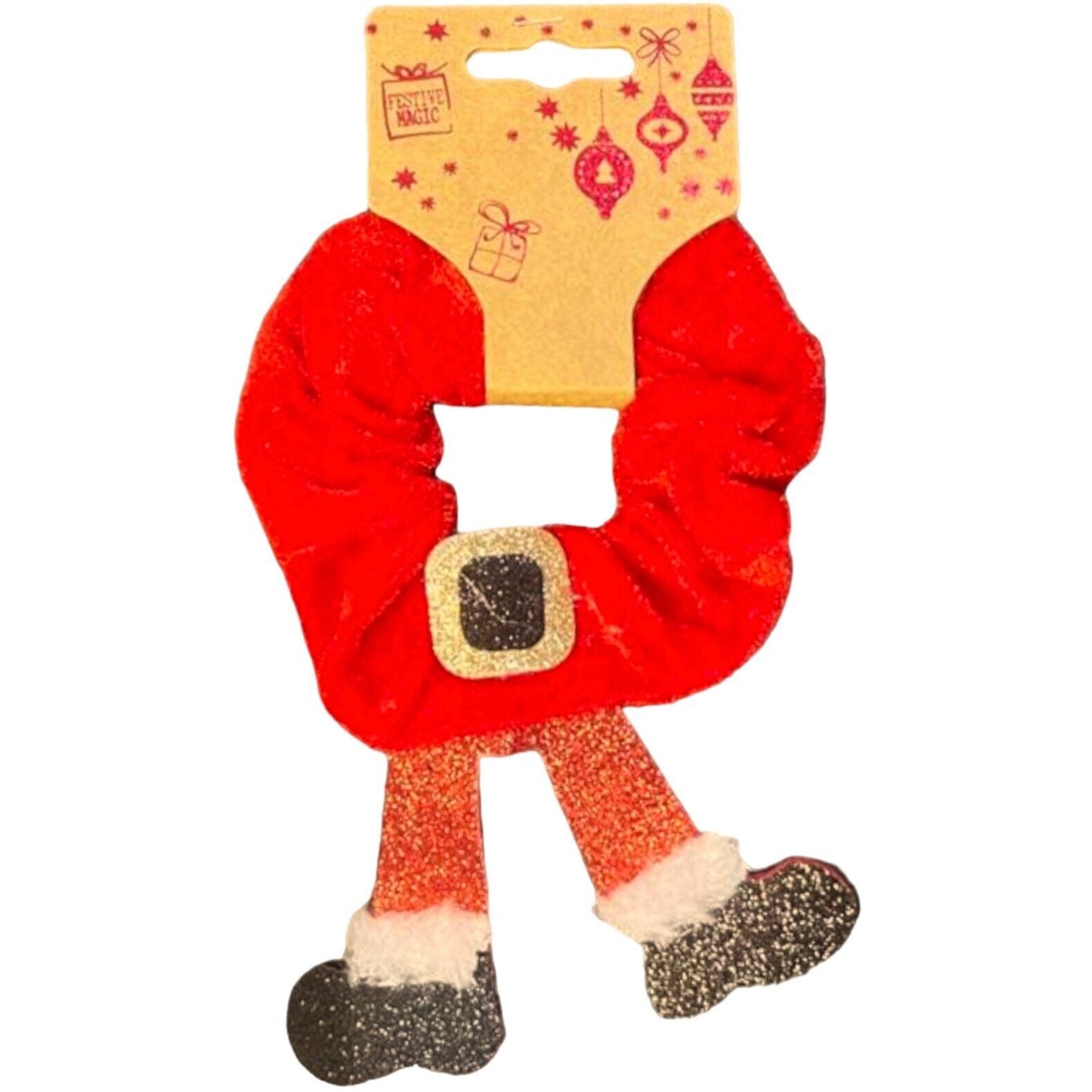 Beclen Harp Christmas Fluffy Hair Scrunchie Girls Women Santa Velvet Luxury Soft Hair Bobble