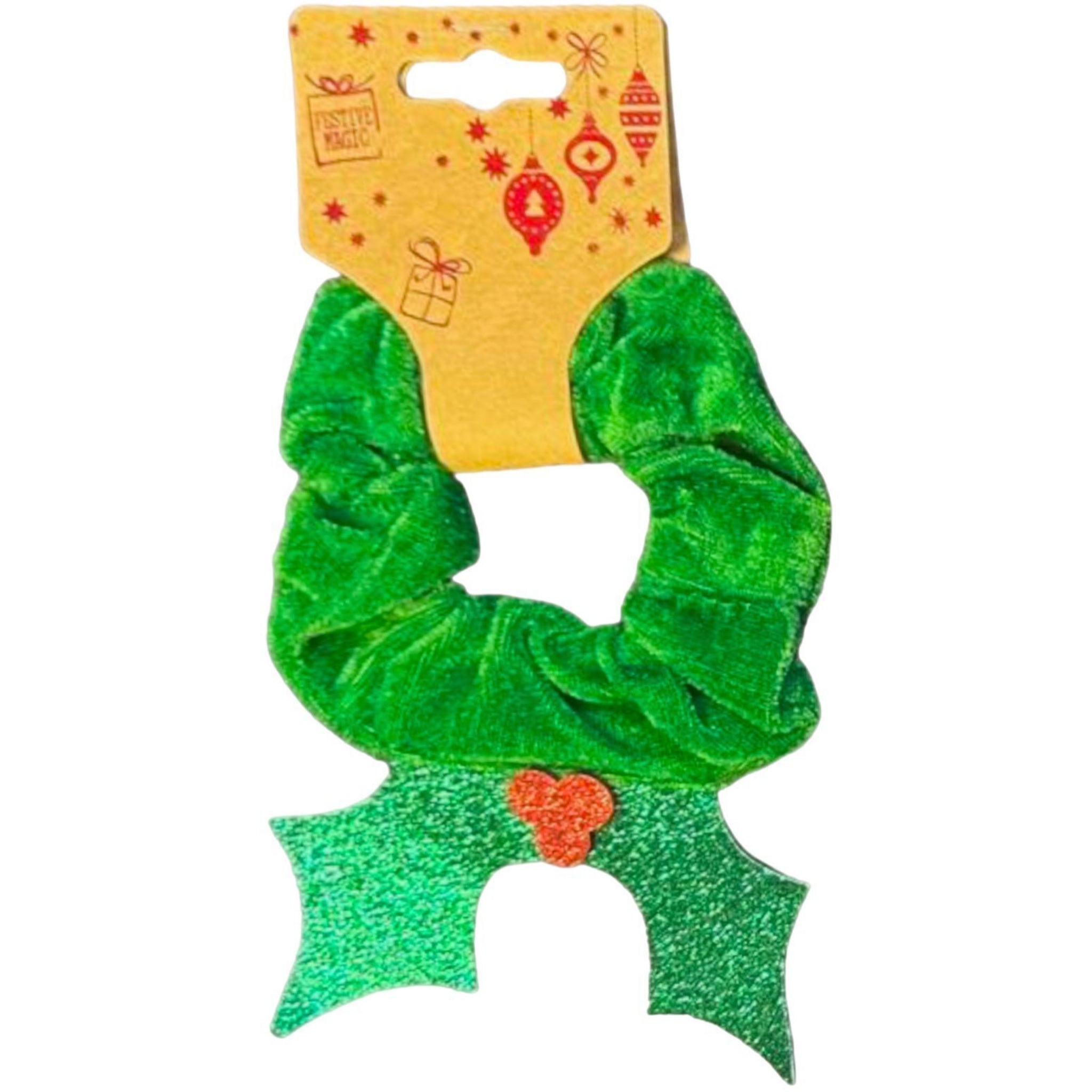 Beclen Harp Christmas Fluffy Hair Scrunchie Girls Women Santa Velvet Luxury Soft Hair Bobble