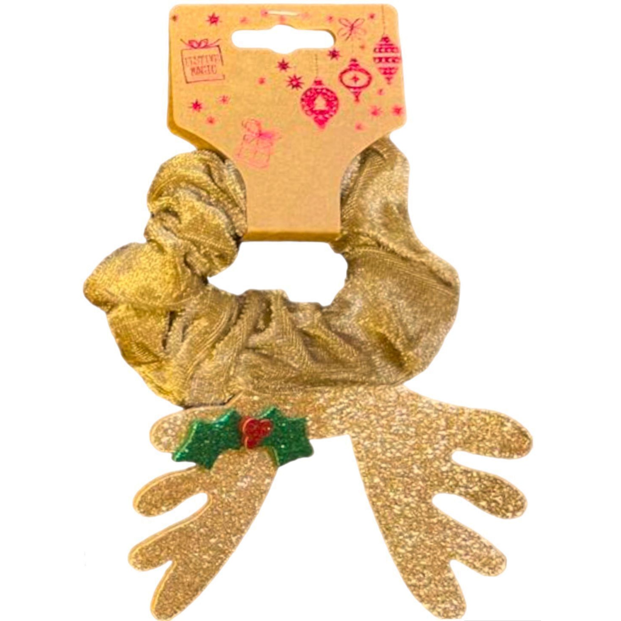 Beclen Harp Christmas Fluffy Hair Scrunchie Girls Women Santa Velvet Luxury Soft Hair Bobble