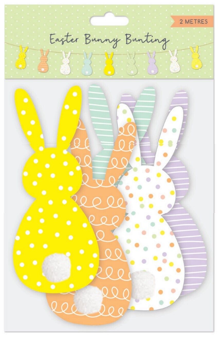 Beclen Harp Easter Bunting Bunny Rabbit Banner Garland Hanging Ready Threaded 2 Metresv