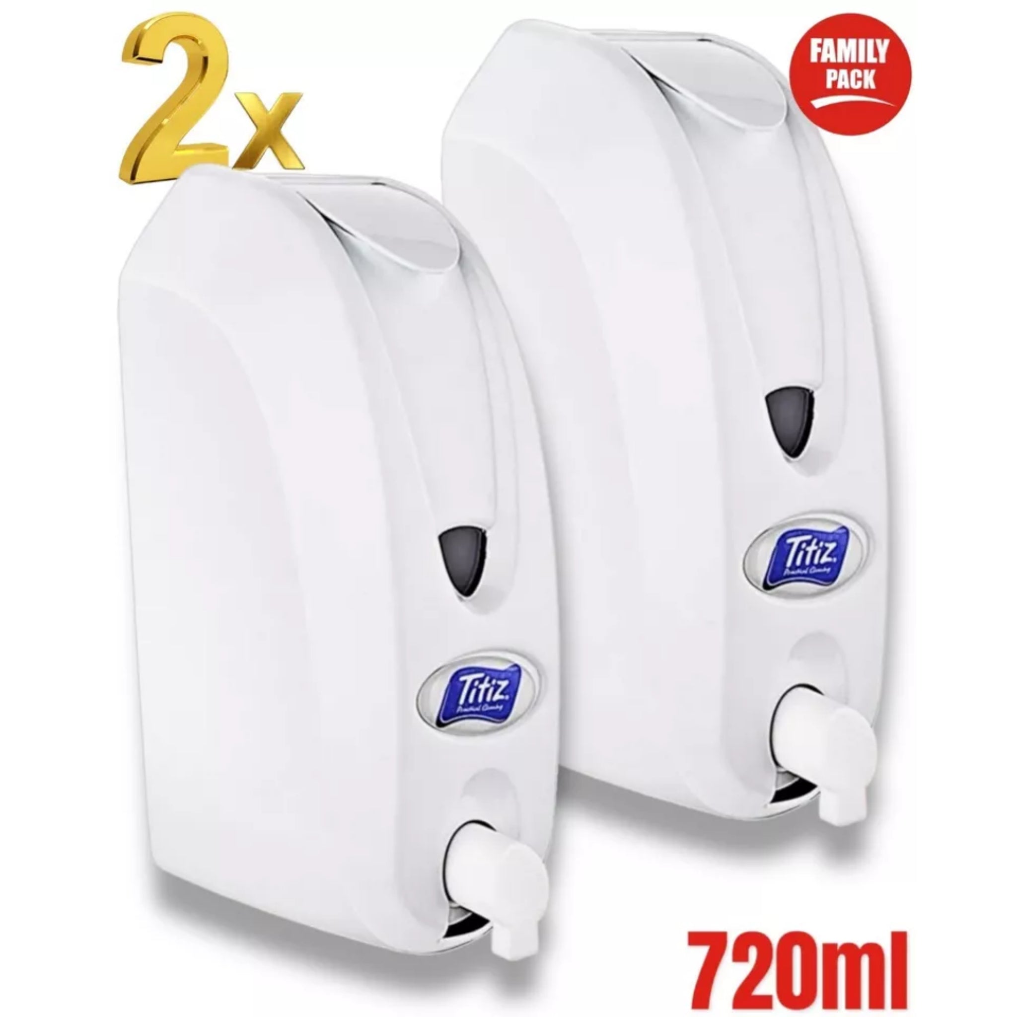 Beclen Harp 2 PK Wall Mounted 720ml Foam Soap Dispenser Refillable Hand Pump Empty Container