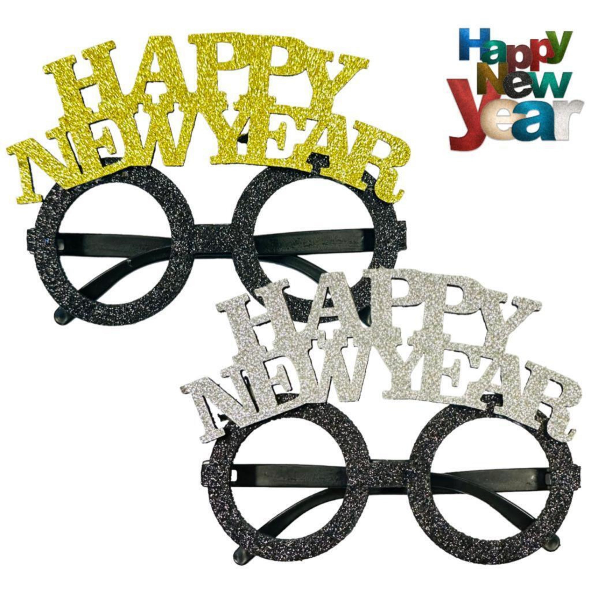 Beclen Harp 2024 Happy New Year Decorations Fancy Dress Eye Glasses Party Celebration Props