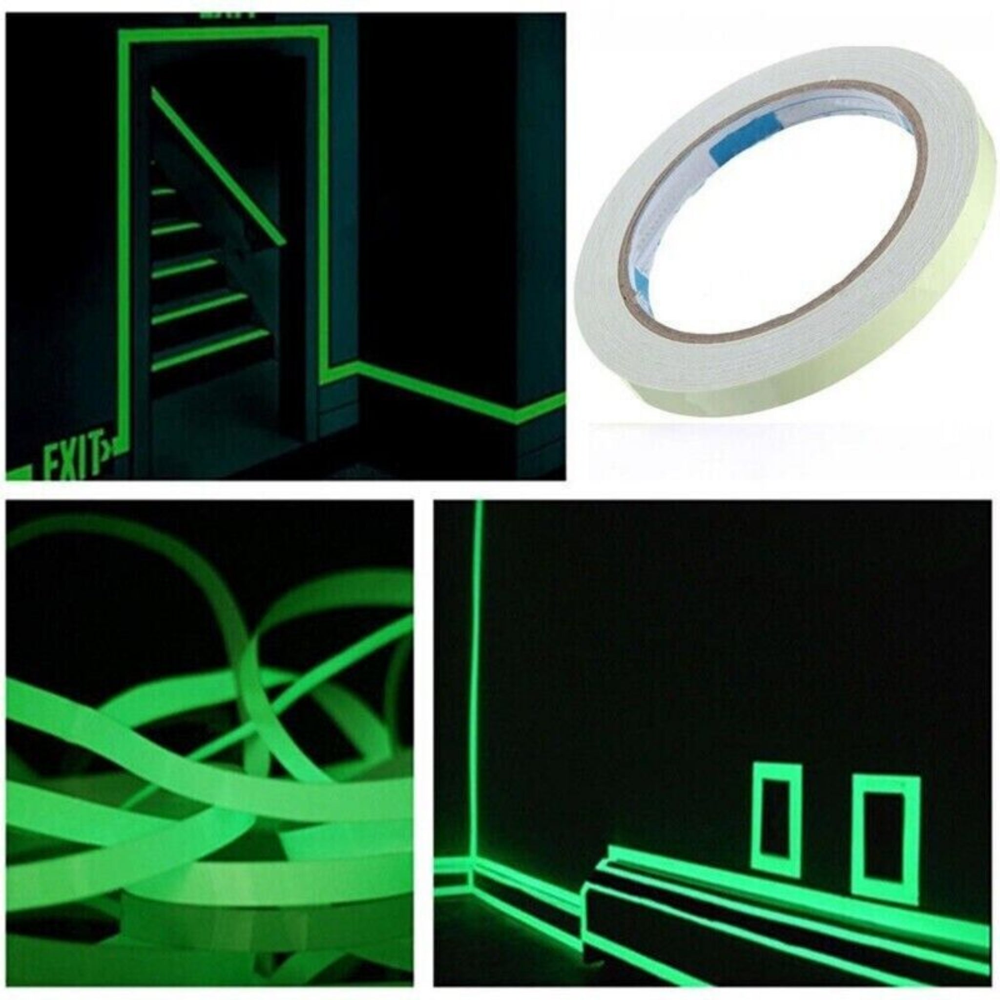 Beclen Harp 3MT Glow In The Dark Tape Thin Sticker Neon Light Safety Switch Green Halloween