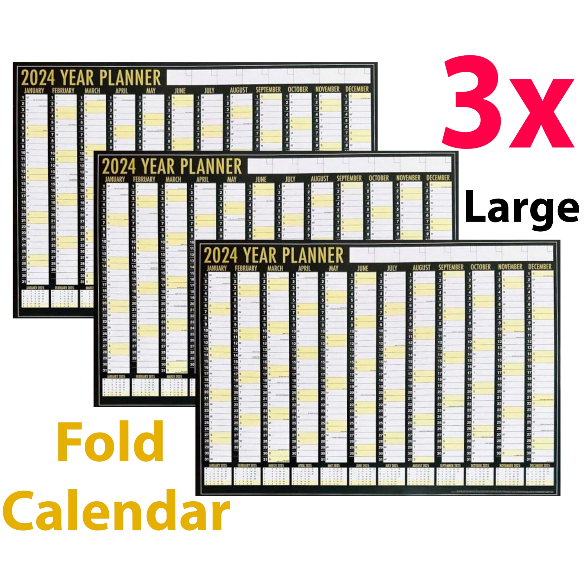 Beclen Harp 2026 A1 Size Calendar Full Year Large 3x Wall Planner Home Office Work Jan-Dec UK