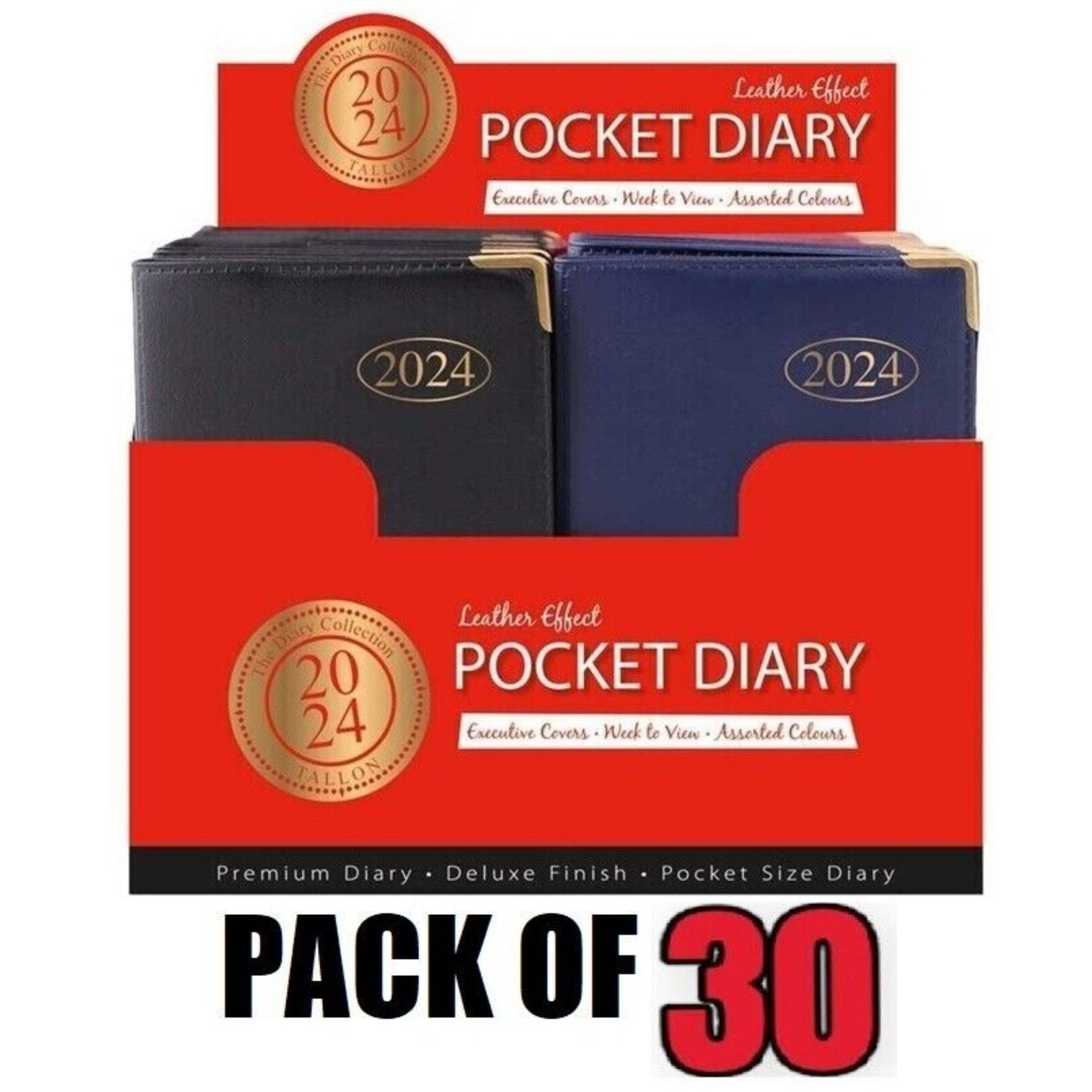 Beclen Harp 2024 Pocket Week to view Diary School Office Year Softcover Diaries Joblot 30PCK