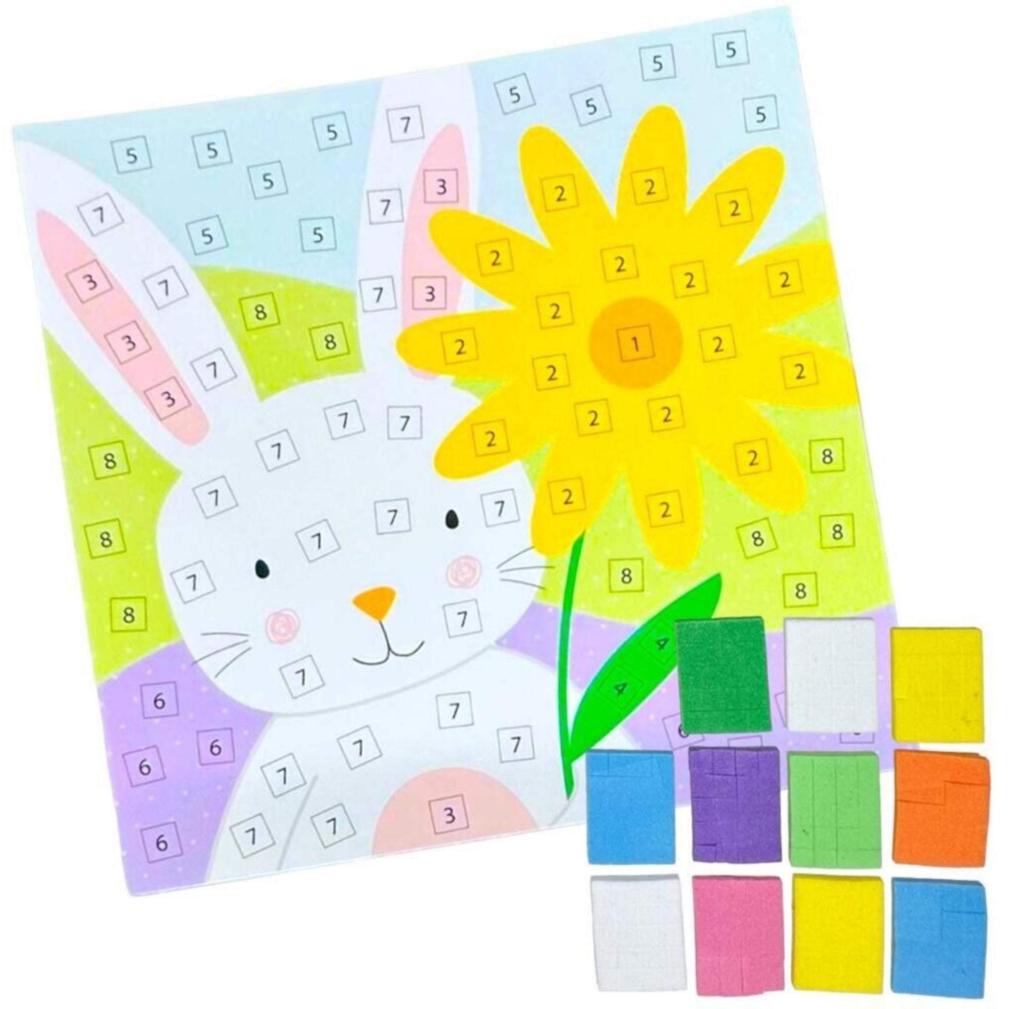 Beclen Harp Make your Own 2 Easter Mosaics - Decorate Your Own Easter Bunny Chick Craft Kit