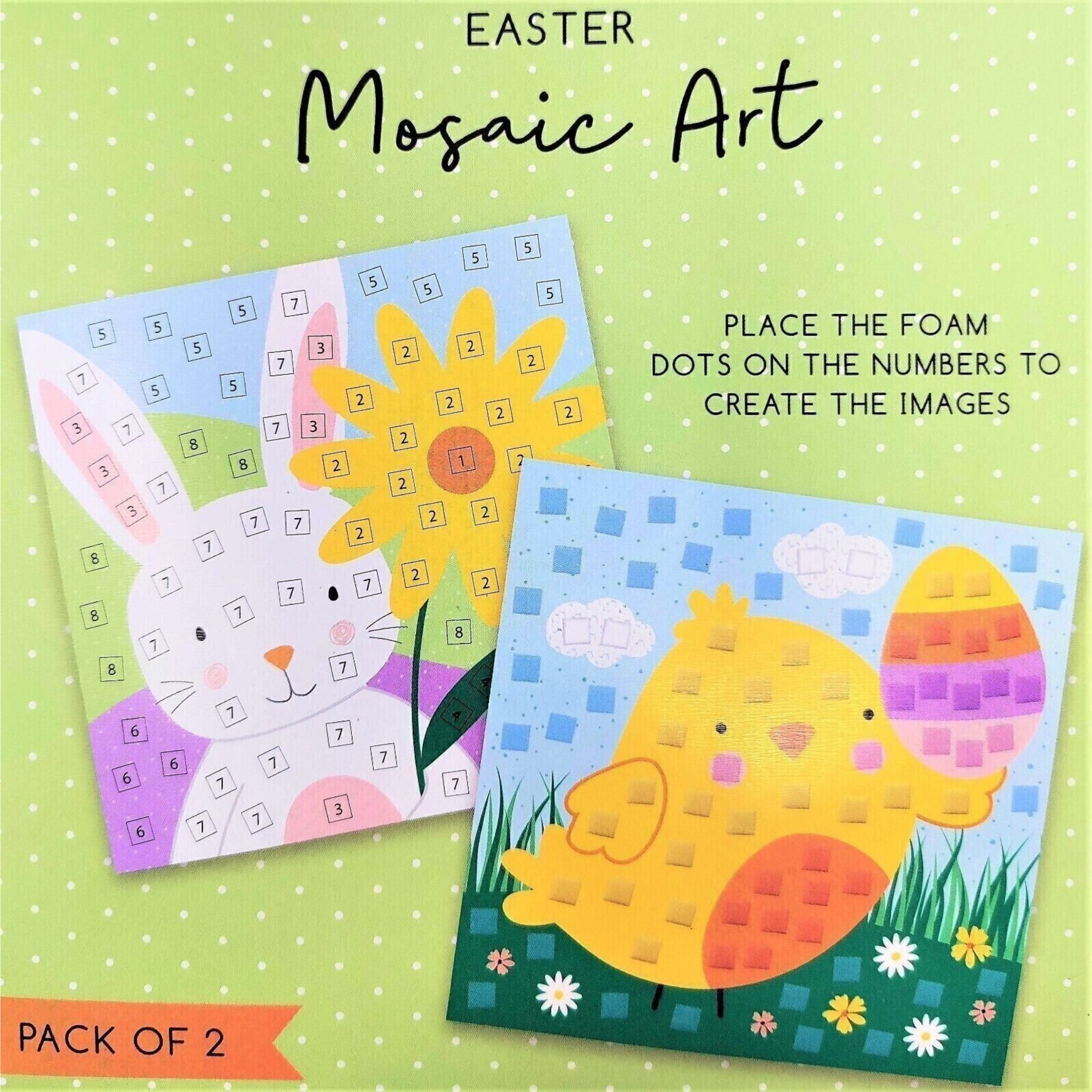 Beclen Harp Make your Own 2 Easter Mosaics - Decorate Your Own Easter Bunny Chick Craft Kit