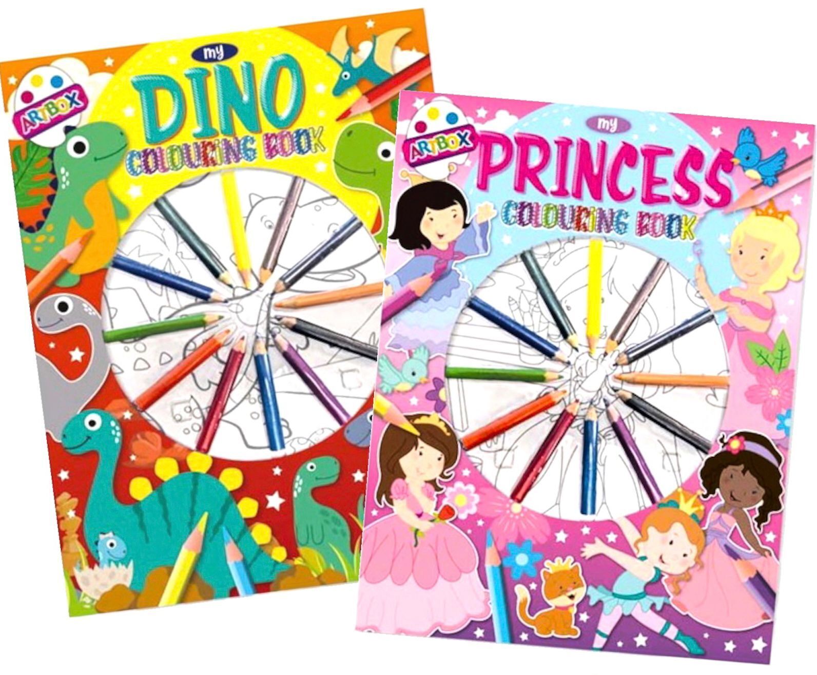 Beclen Harp Artbox Colouring Book With Pencils - Set Kids Children Boys Girls Activity Art