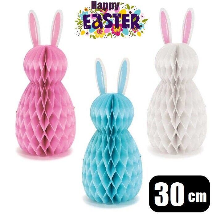 Beclen Harp Easter Large 30cm Honeycomb Paper Baubles Bunny Hanging Party Xmas Decorations