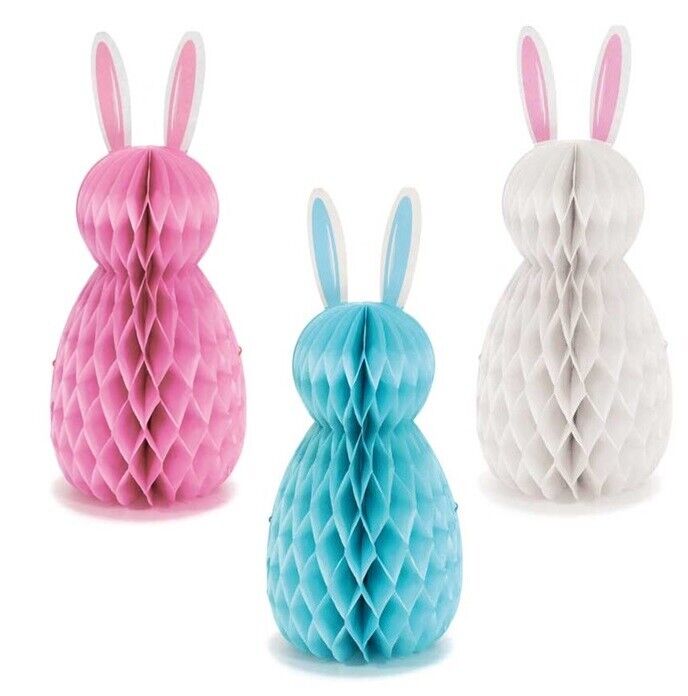 Beclen Harp Easter Large 30cm Honeycomb Paper Baubles Bunny Hanging Party Xmas Decorations