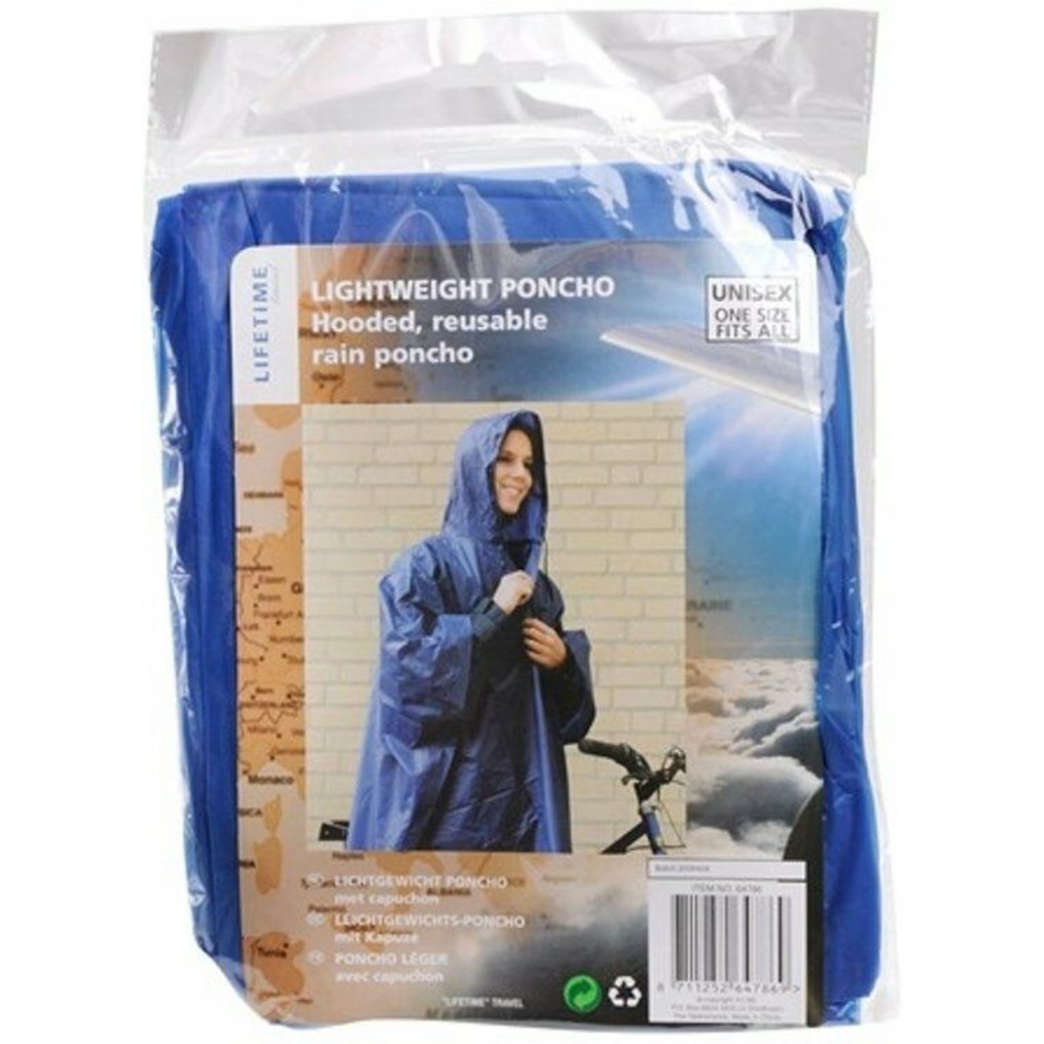 Beclen Harp Raincoat Adult Hooded Rain Poncho Waterproof Blue Translucent Rain Woman Man UK