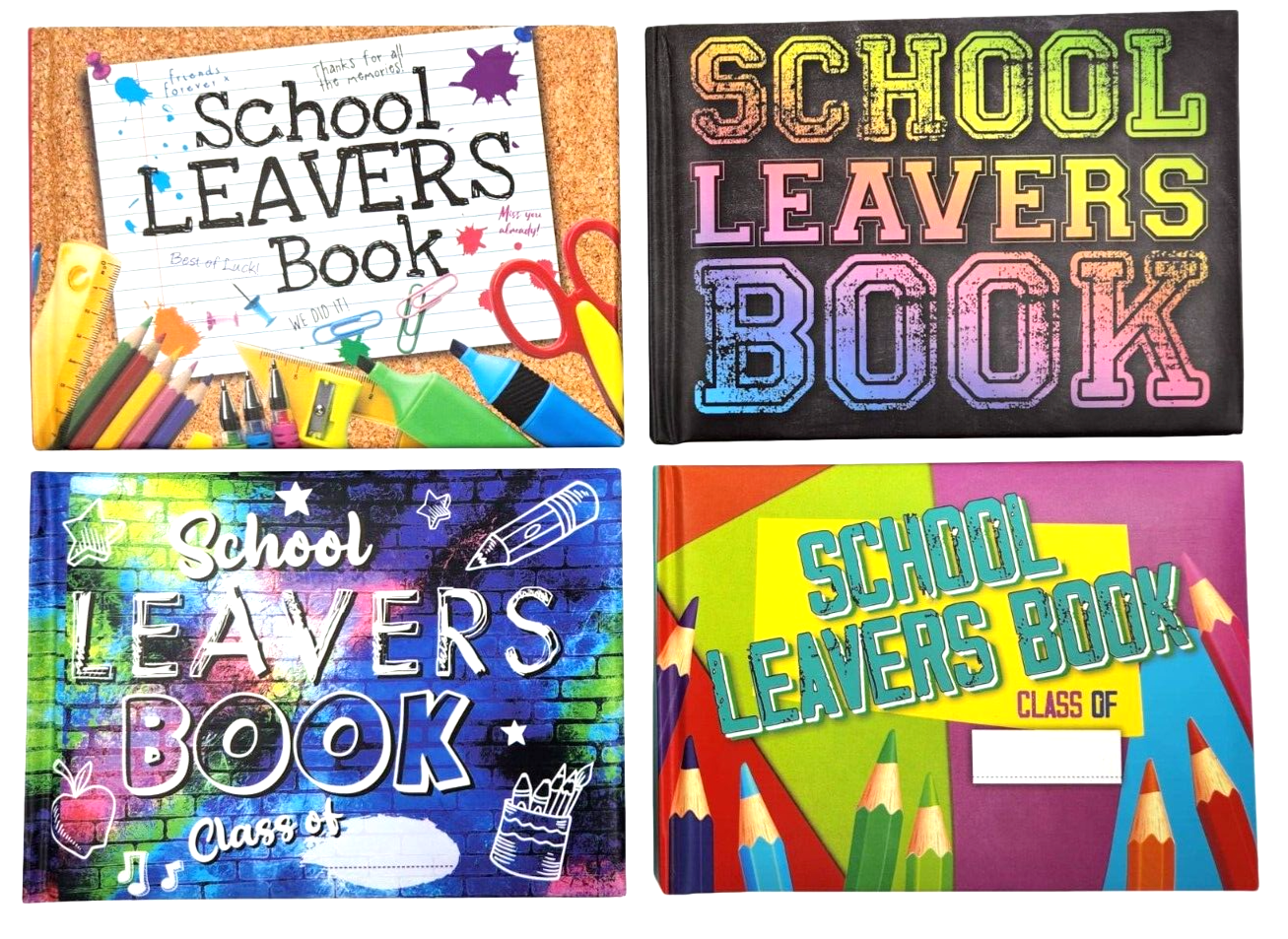 Beclen Harp 4 / 12 / 18 Pack Leavers Book School College Autograph Book Hard Backed Padded Cover Bulk