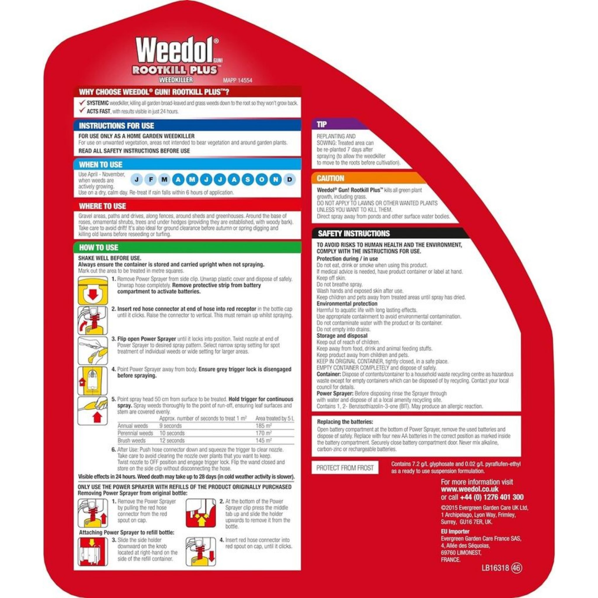 Beclen Harp Weedol Rootkill Plus Battery Operated Power Sprayer Ready To Use Weedkiller - 5L