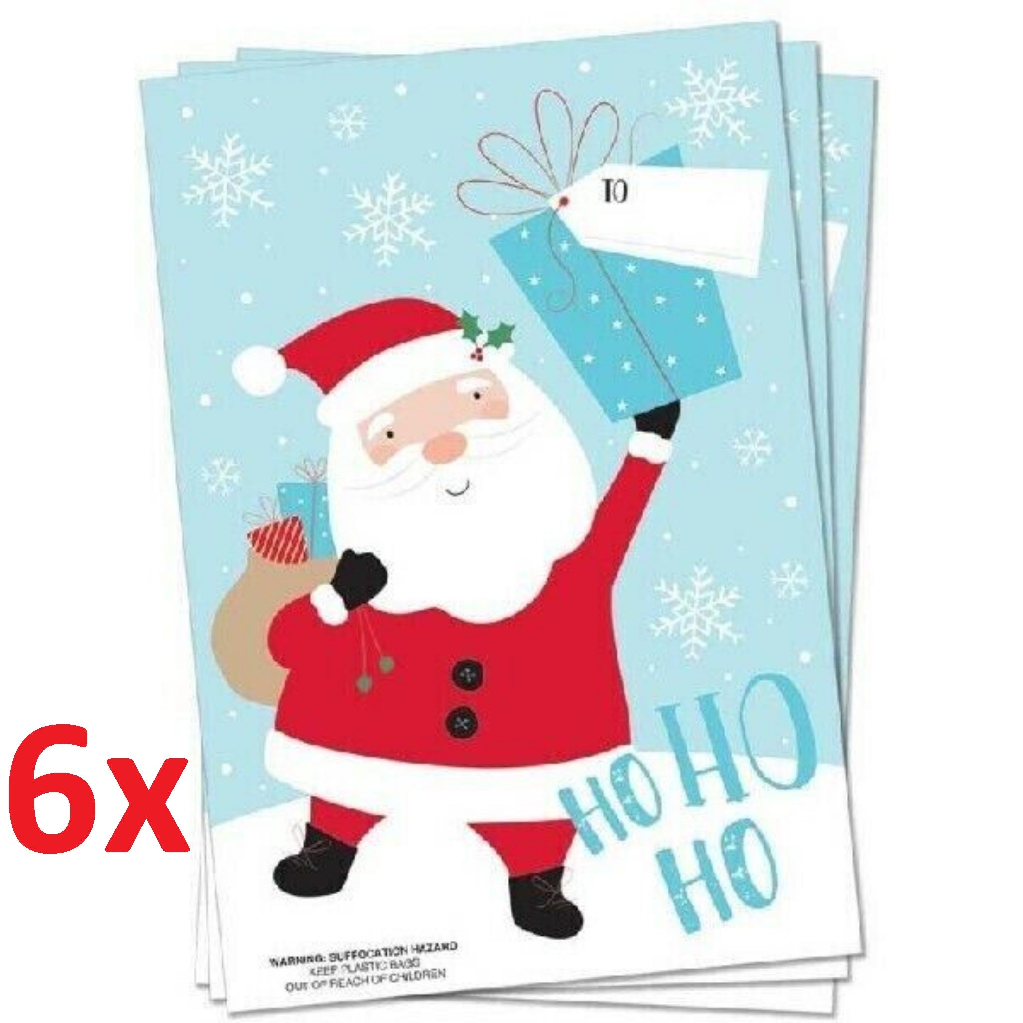 Beclen Harp 6 x Giant Santa Sacks Stocking Jumbo Christmas X Large Xmas Elf Gift Present Bag