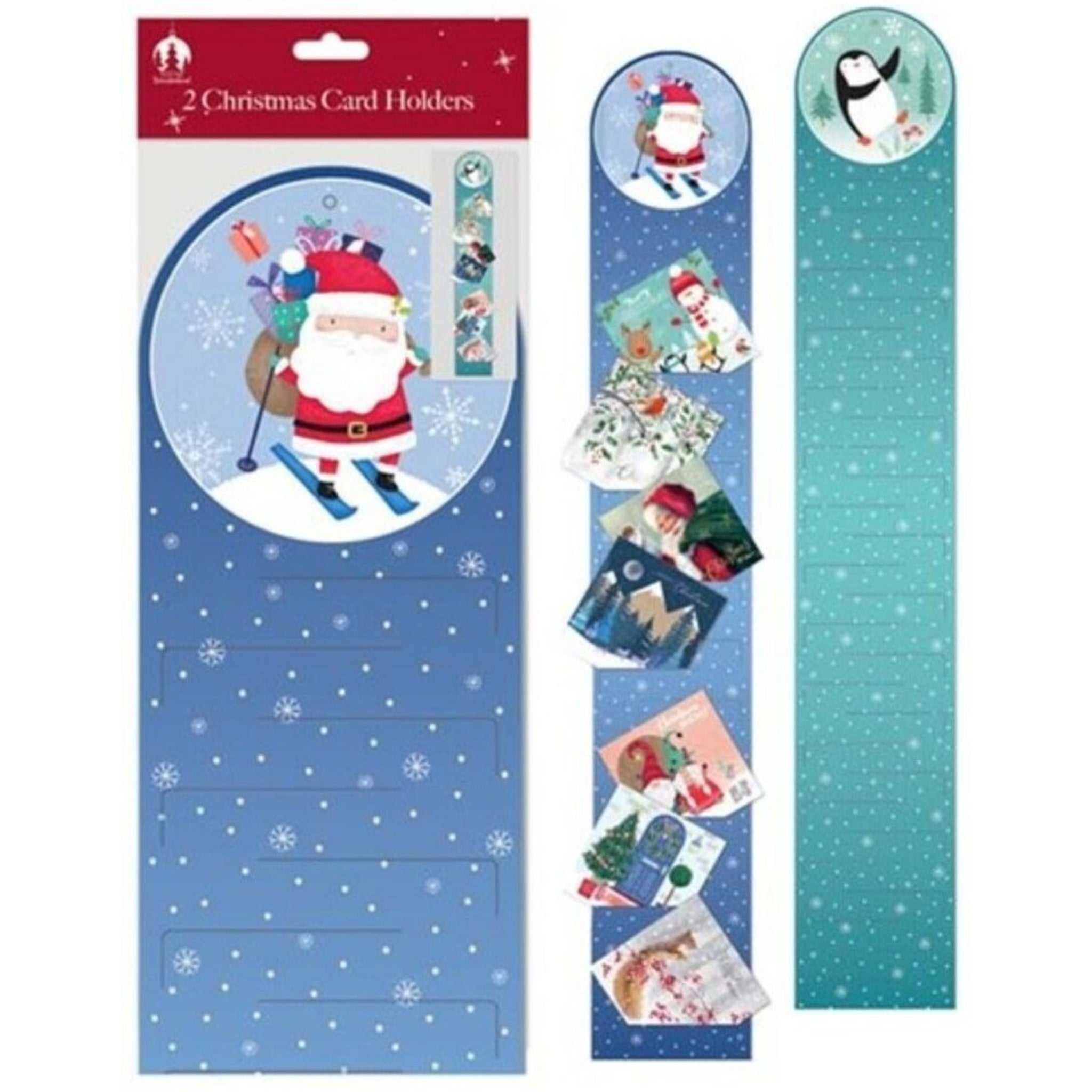 Beclen Harp 4 Christmas Card Holder 2 Traditional & 2 x Cute Santa Reindeer Design For Xmas